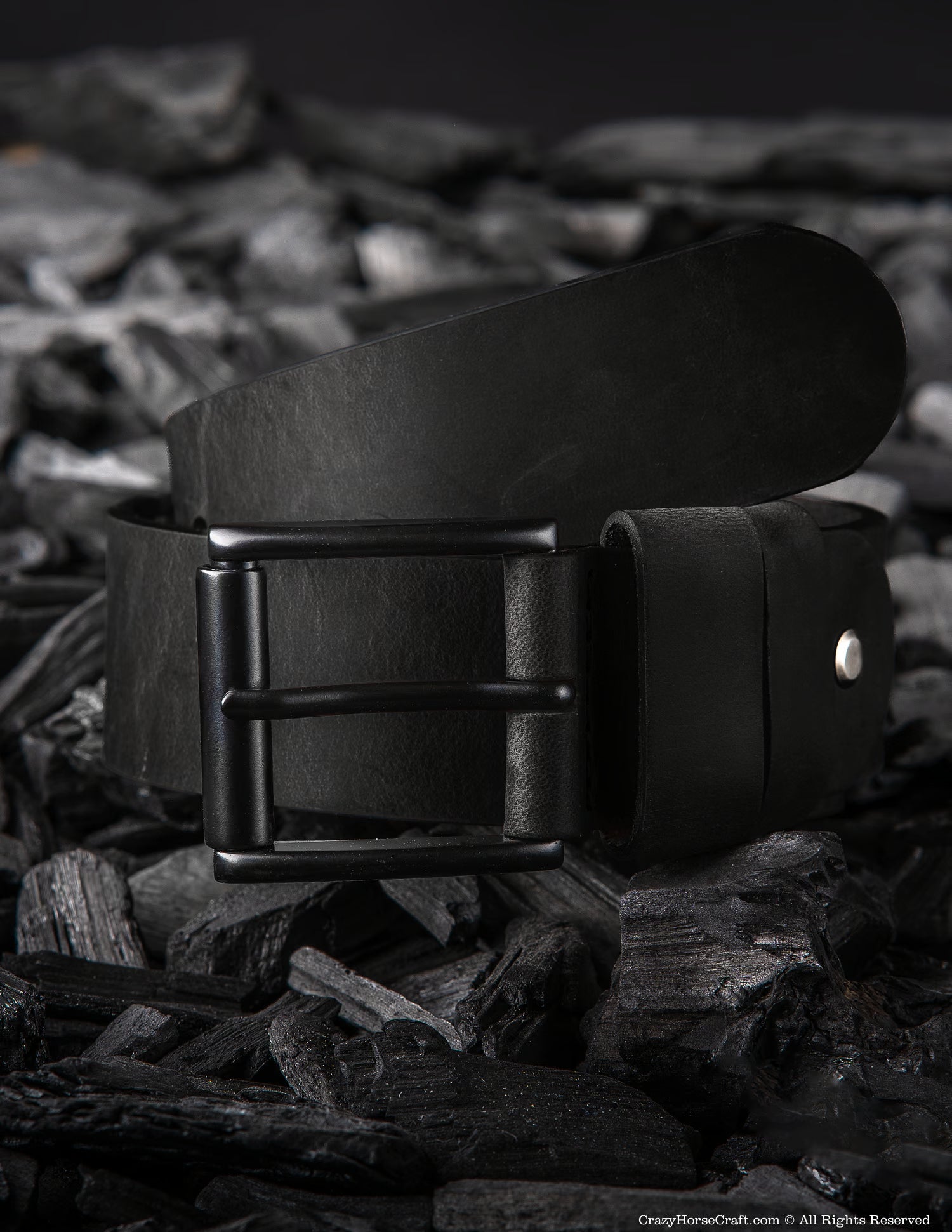 Vegetable Tanned Leather Belt | Carbon Black