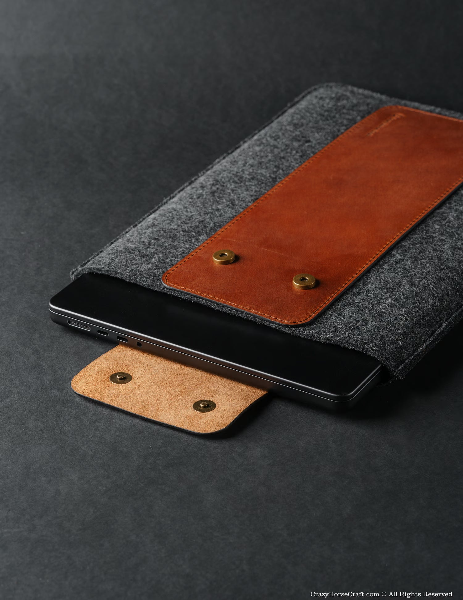 Leather & Wool Felt MacBook Pro sleeve, case