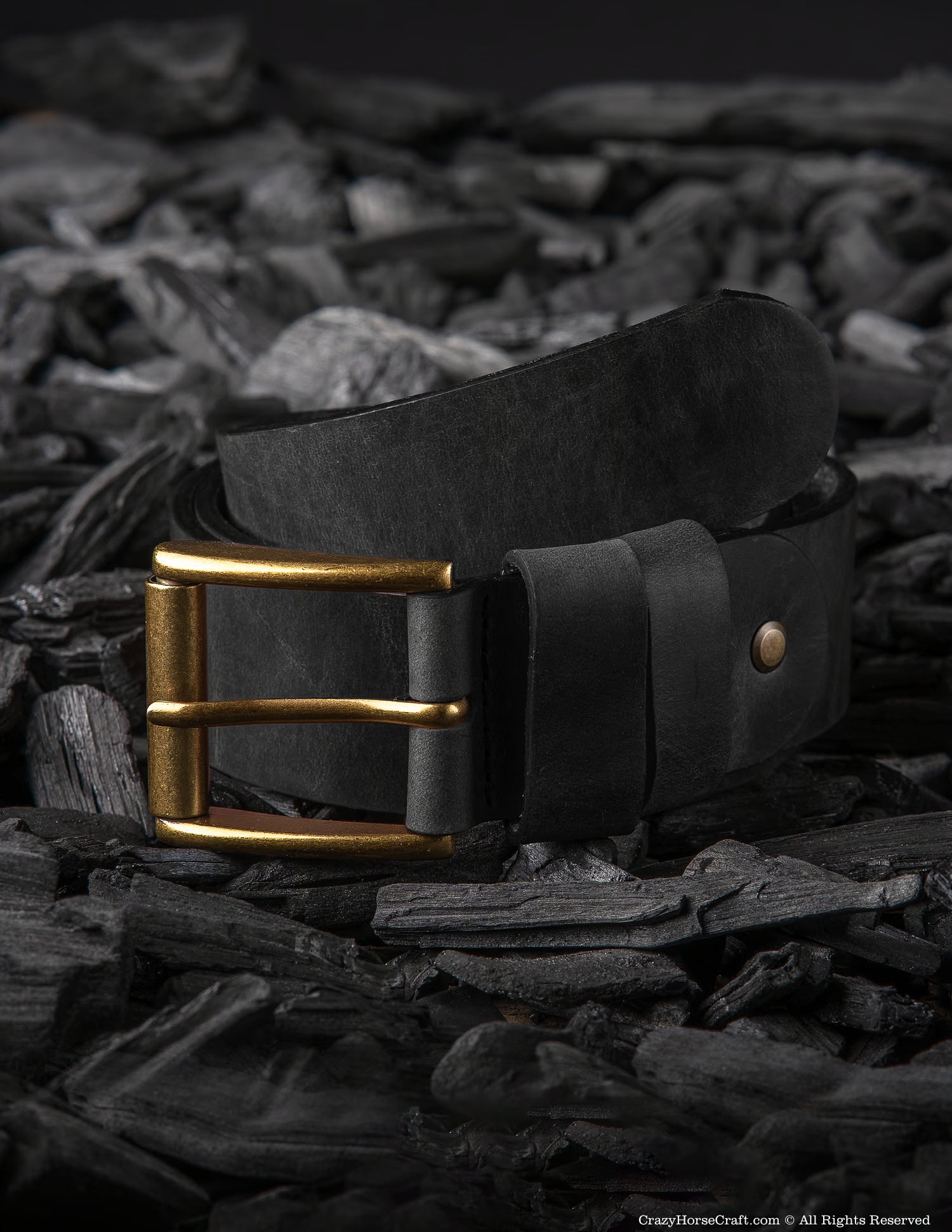 Vegetable Tanned Leather Belt | Carbon Black