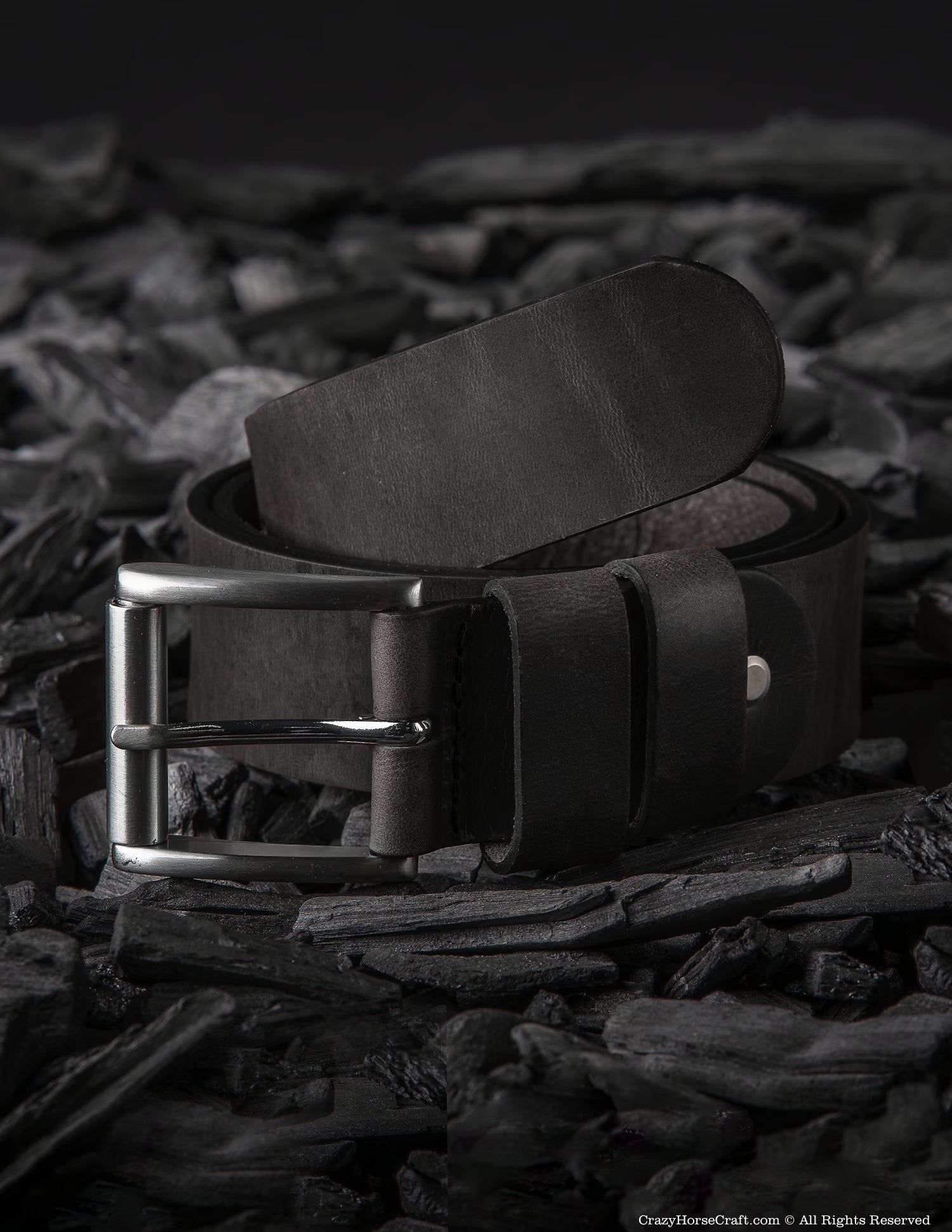 Vegetable Tanned Leather Belt | Carbon Black