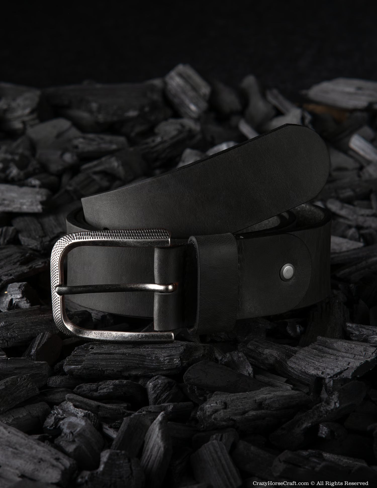 Vegetable Tanned Leather Belt | Carbon Black