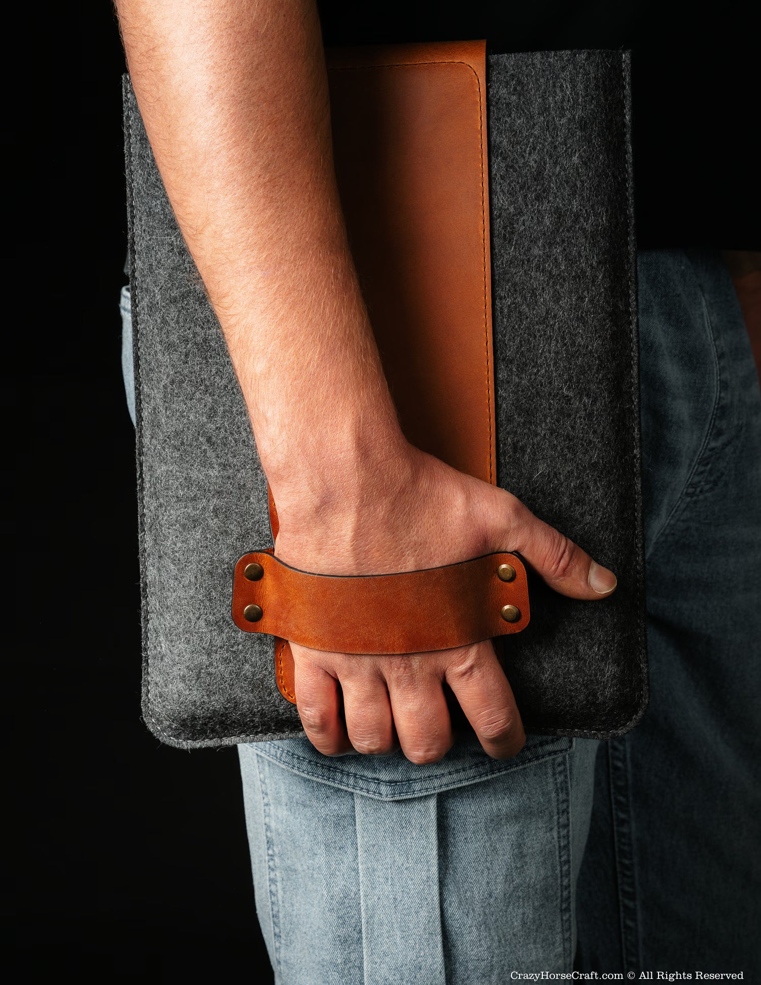 Leather & Wool Felt MacBook Pro sleeve, case