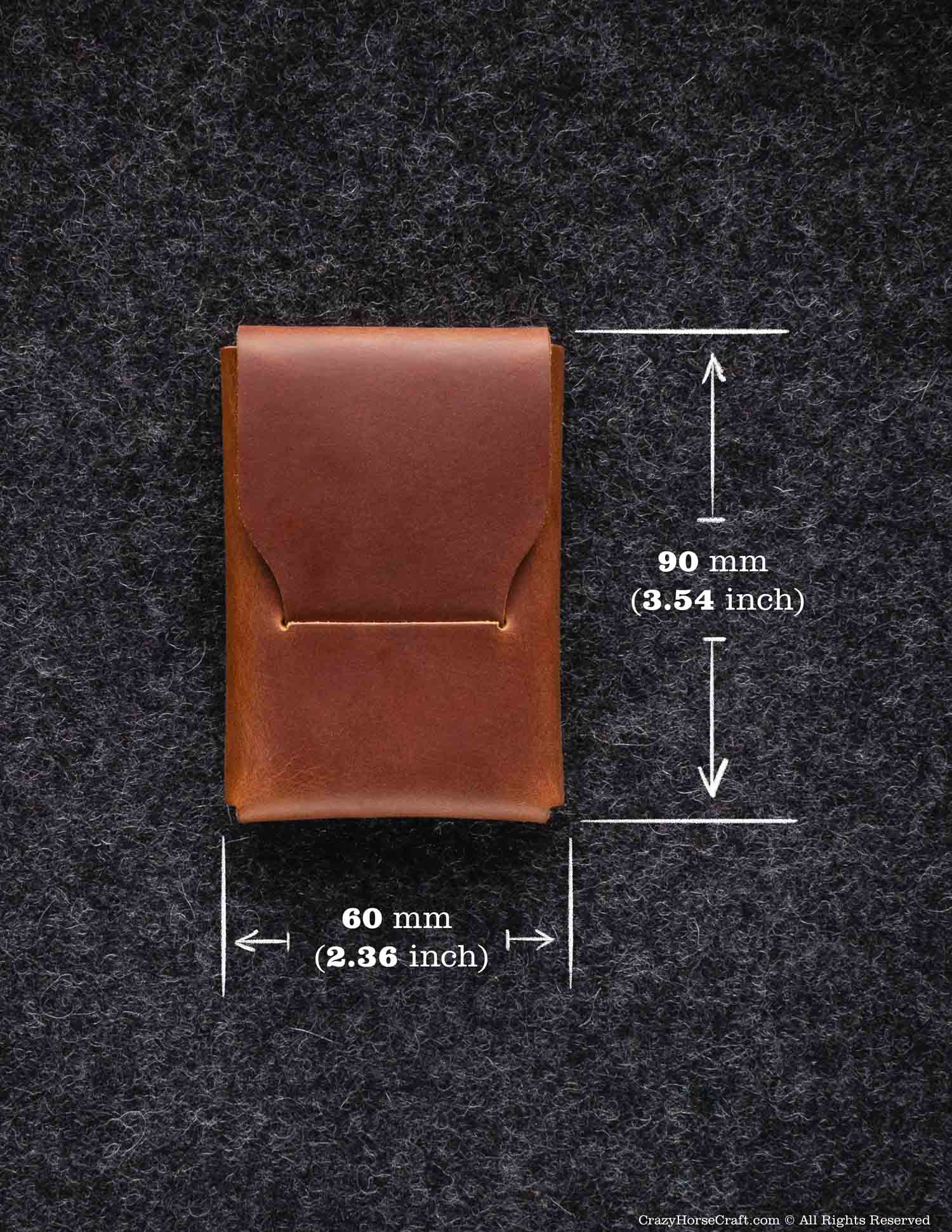 Set of Crazy Horse Leather Slim Card Holder and Key Holder