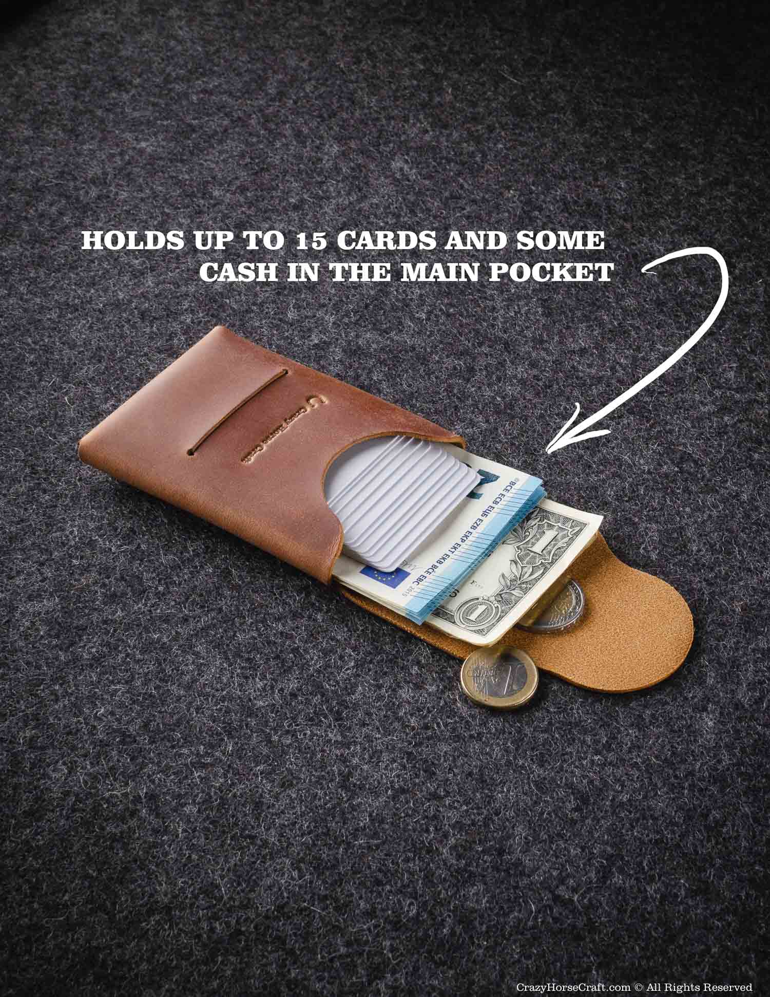 Crazy Horse Leather Slim Card Wallet