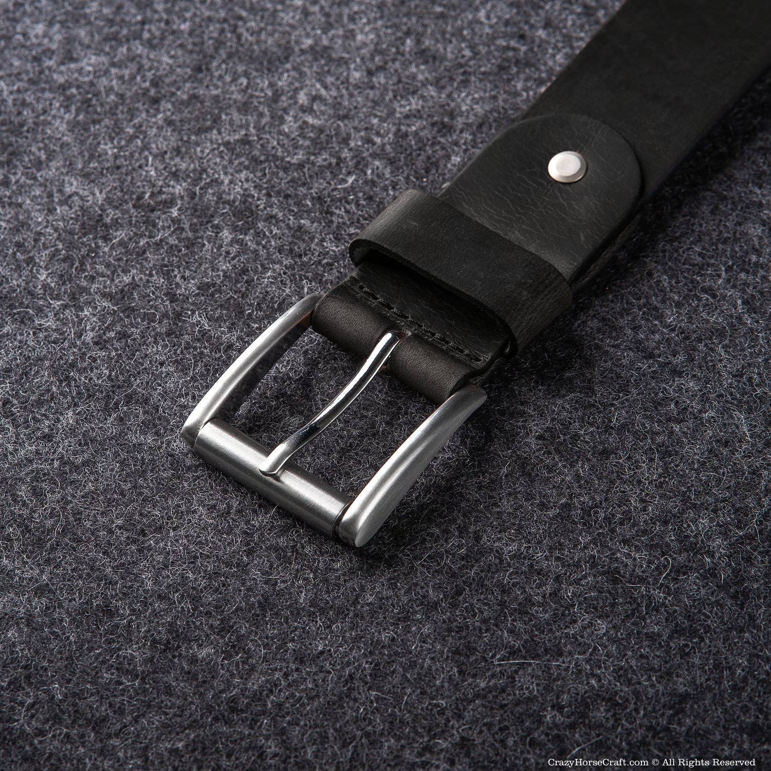 Pflanzlich gegerbter Ledergürtel | Carbon Black