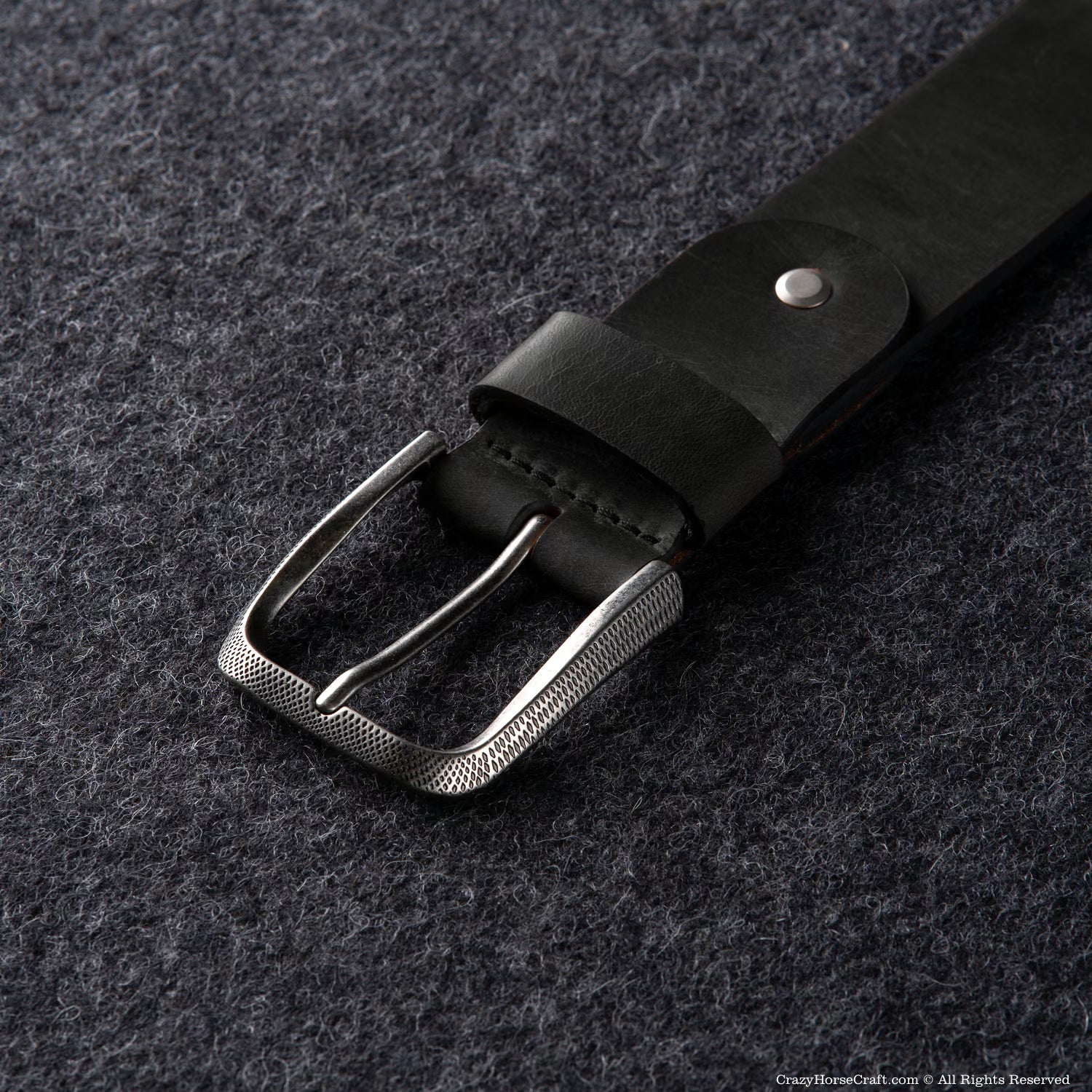Vegetable Tanned Leather Belt | Carbon Black