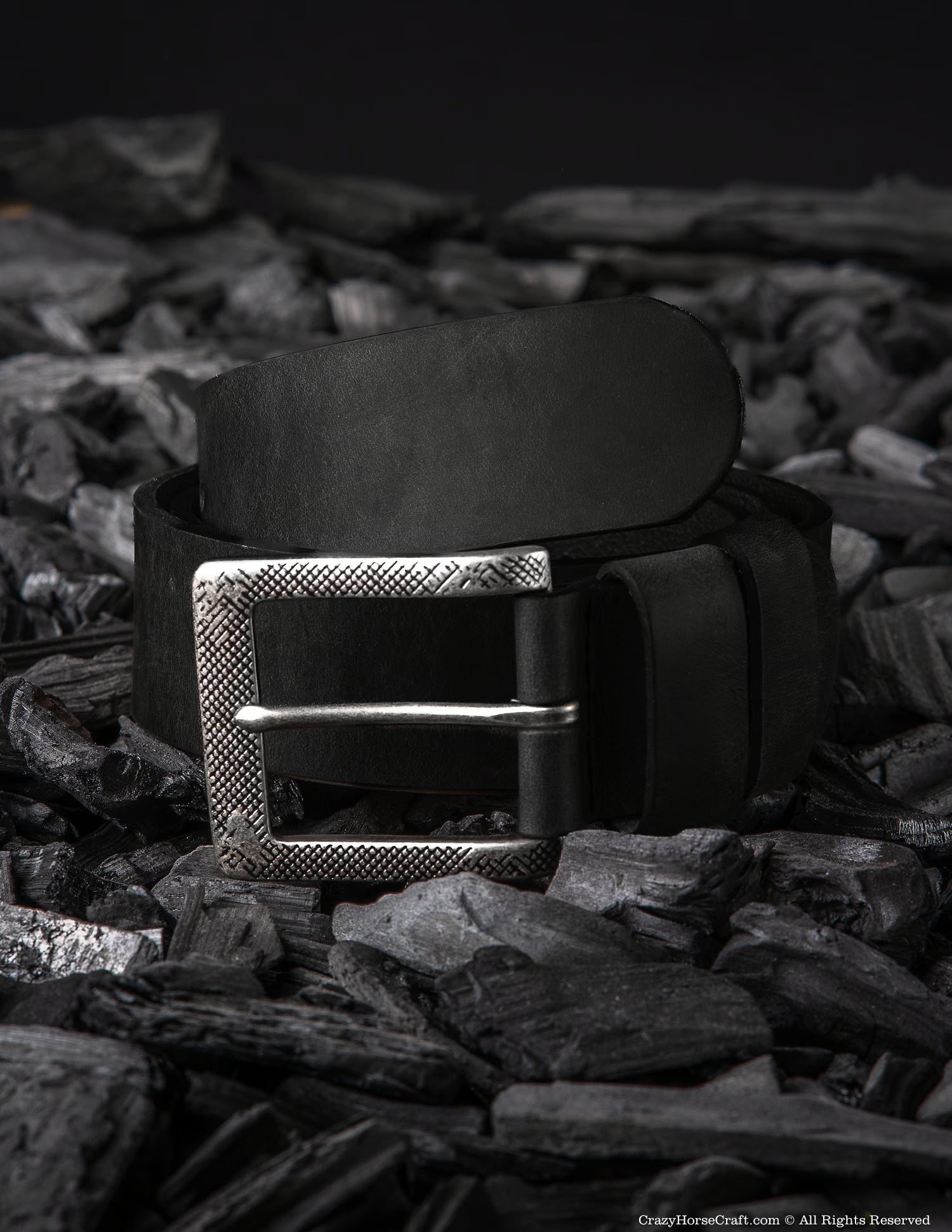 Vegetable Tanned Leather Belt | Carbon Black