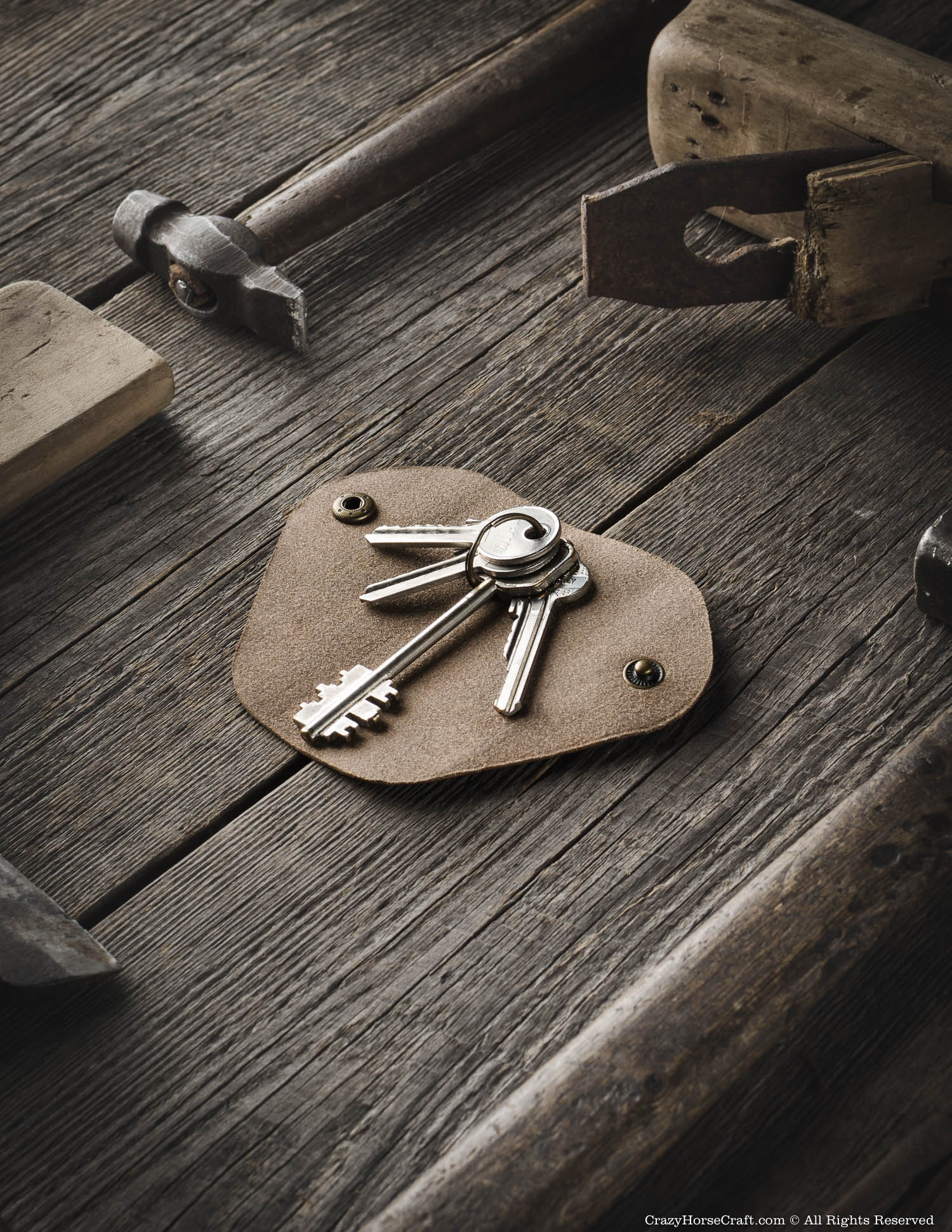 Leather Key Holder, Organizer | Wood Brown