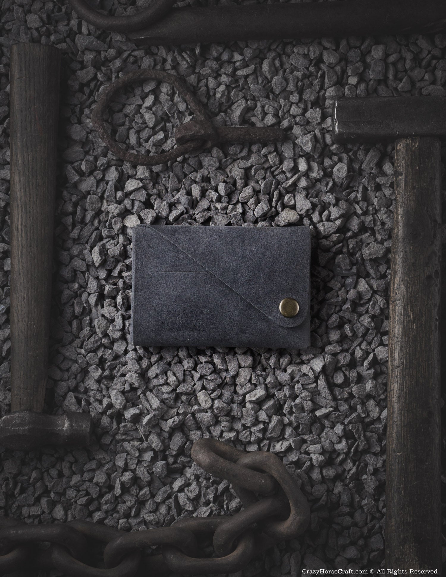 Minimalistisches Portemonnaie/Kartenetui aus Leder | Stone Grey