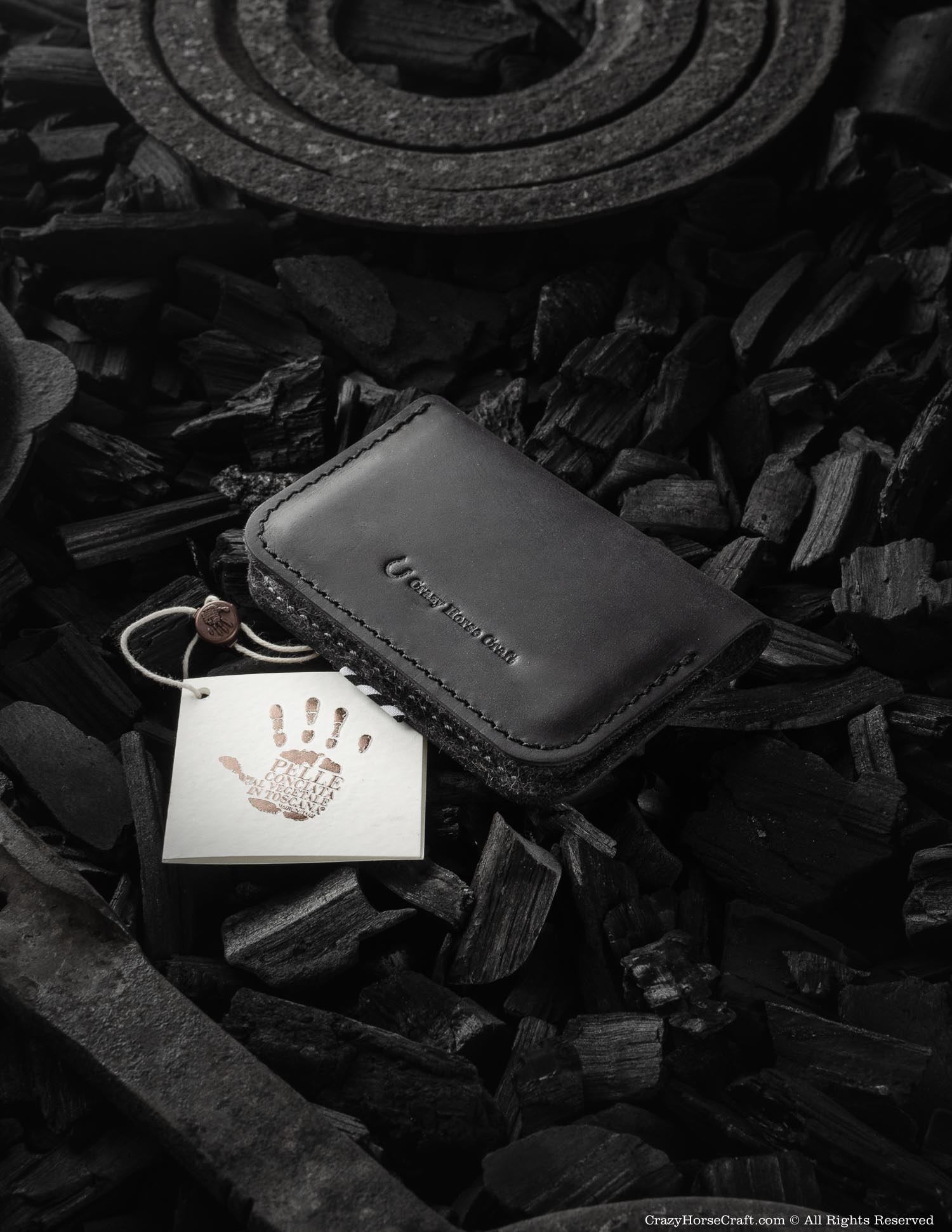 Leder Business & Kreditkartenhalter / Brieftasche | Carbon Black