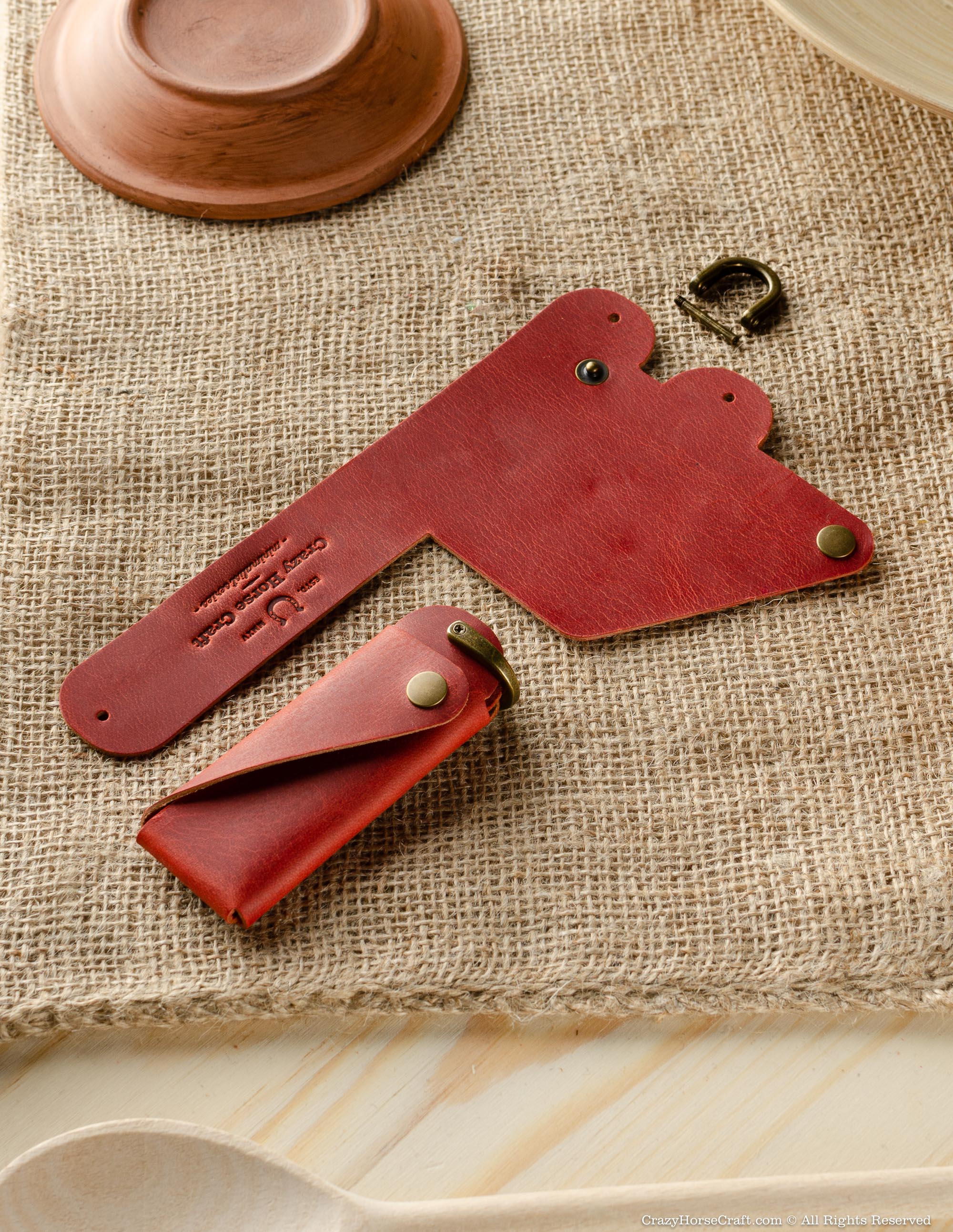 Minimalist Leather Key Organiser/Holder | Fragola Red