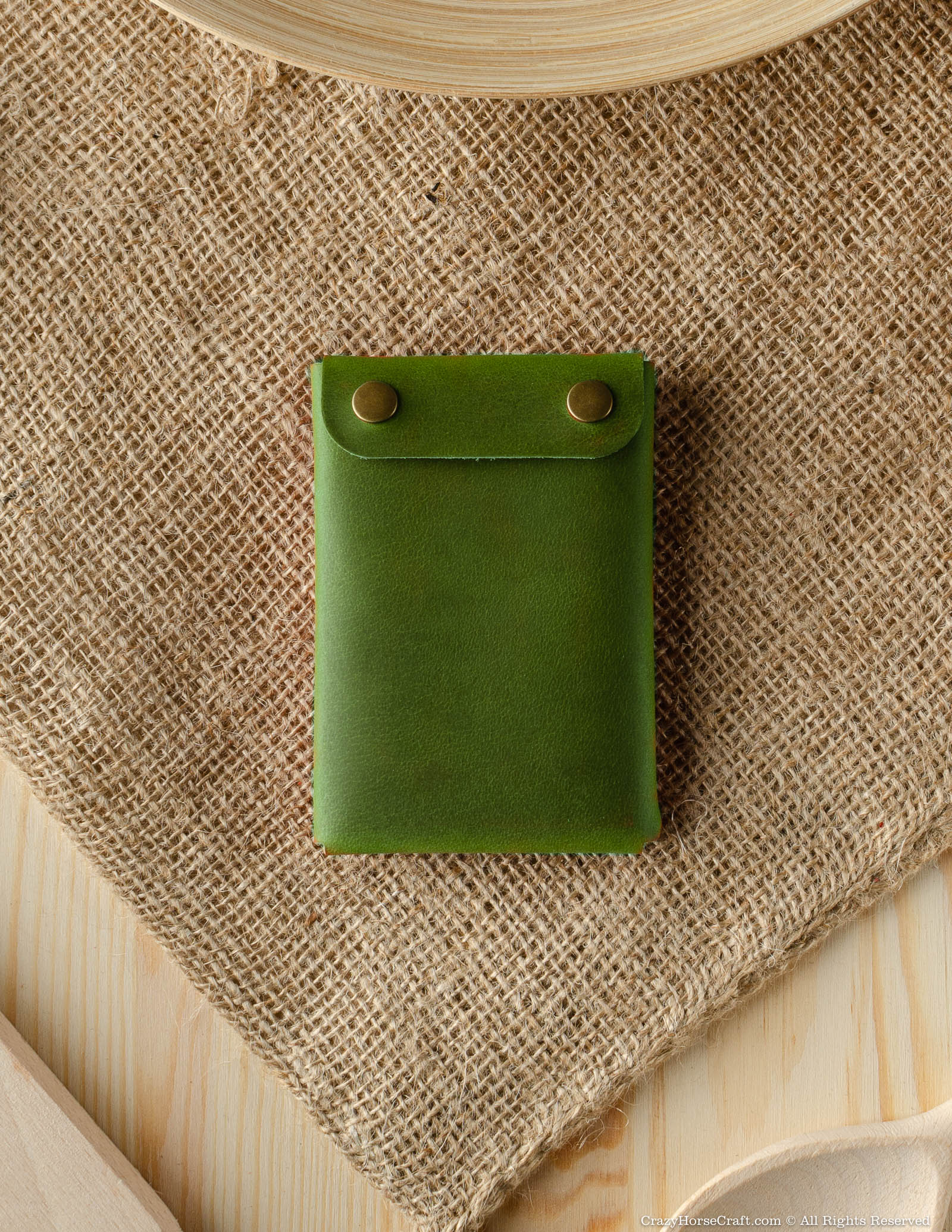 Minimalistisches Portemonnaie/Kartenetui aus Leder | Alpine Green