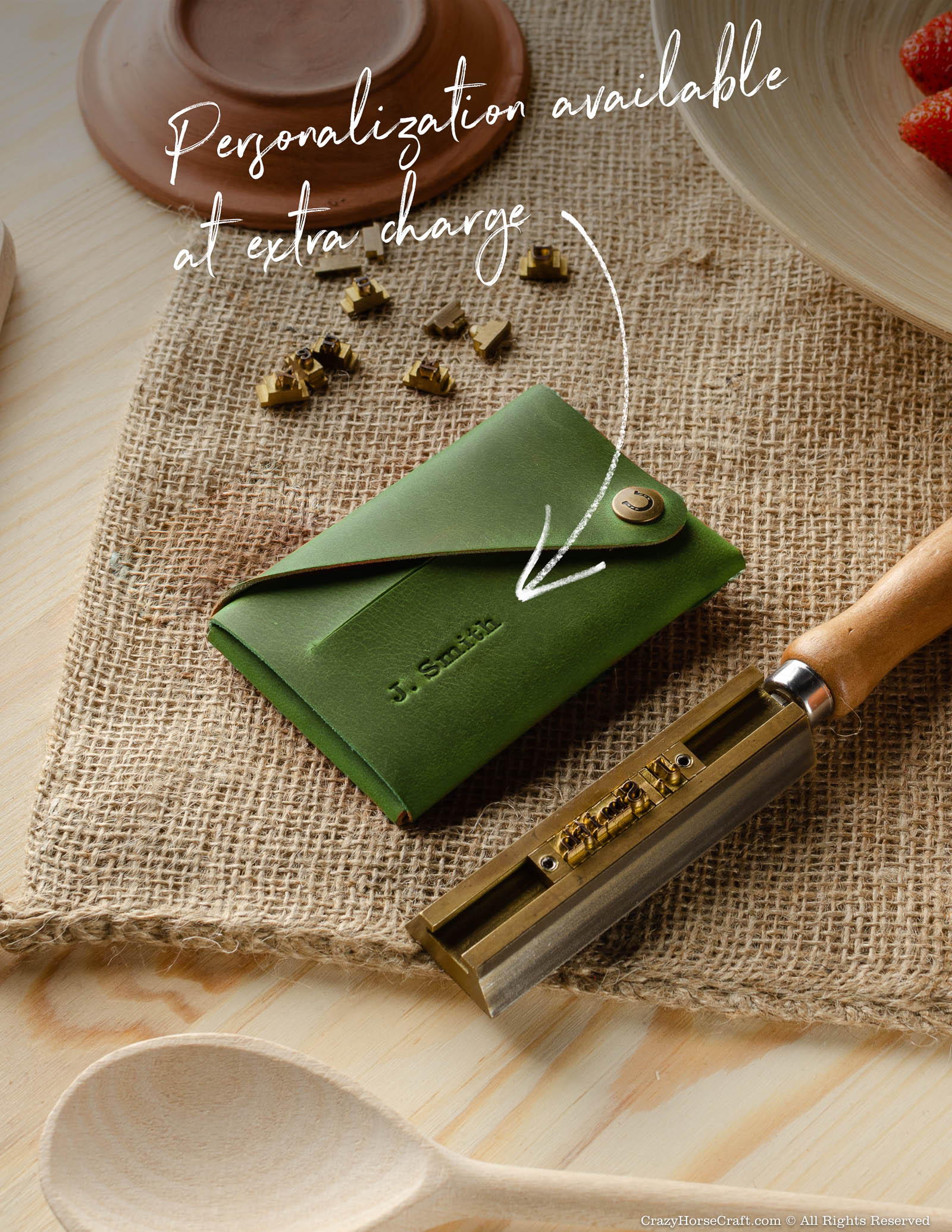 Minimalistisches Portemonnaie/Kartenetui aus Leder | Alpine Green