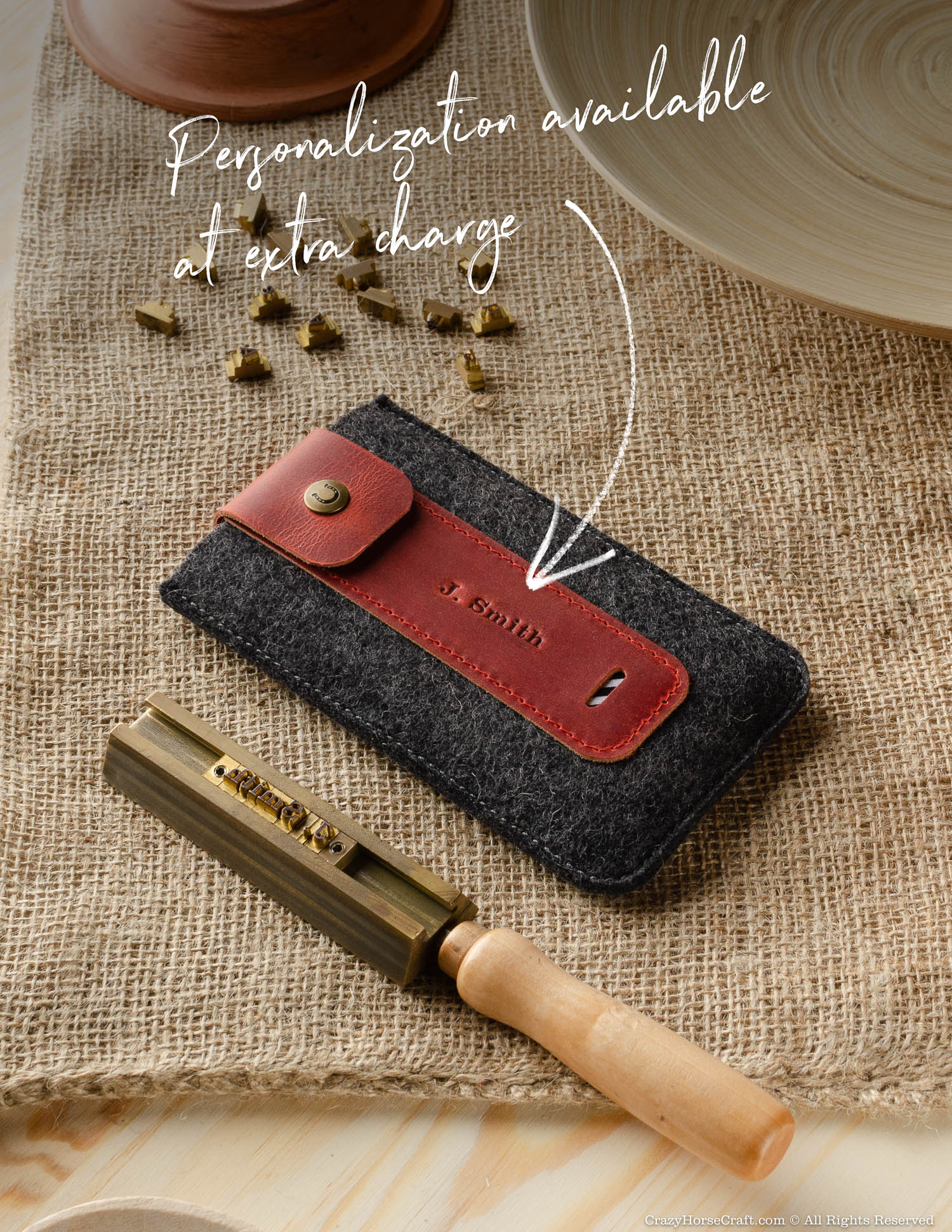 Wollfilz Handyhülle / Etui | Fragola Red