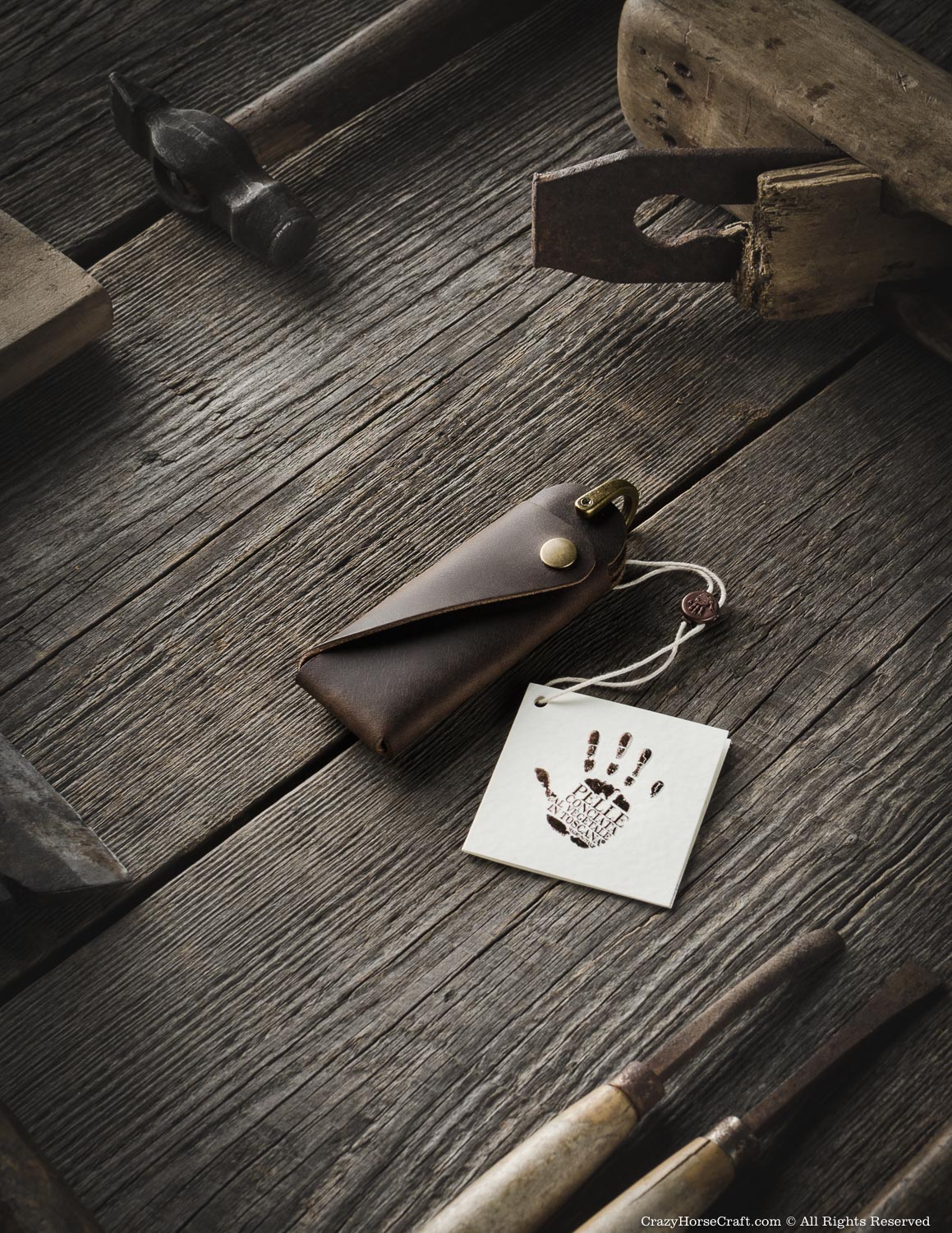 Minimalist Leather Key Organiser/Holder | Wood Brown