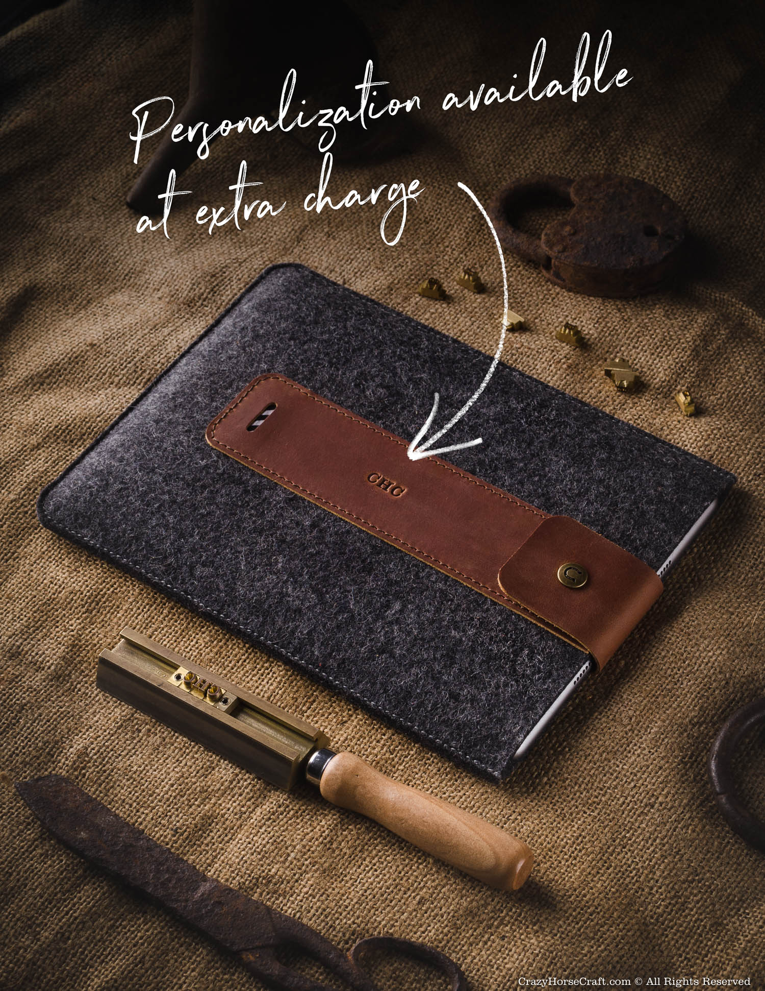 Wool Felt iPad Sleeve | Classic Brown