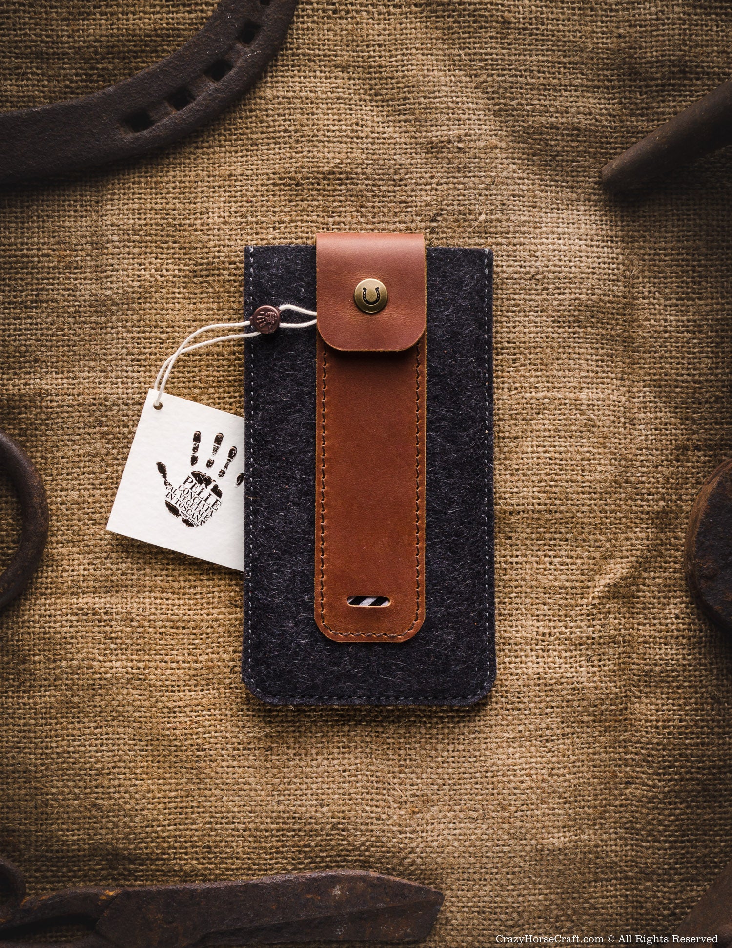 Wool Felt Phone Sleeve / Case | Classic Brown