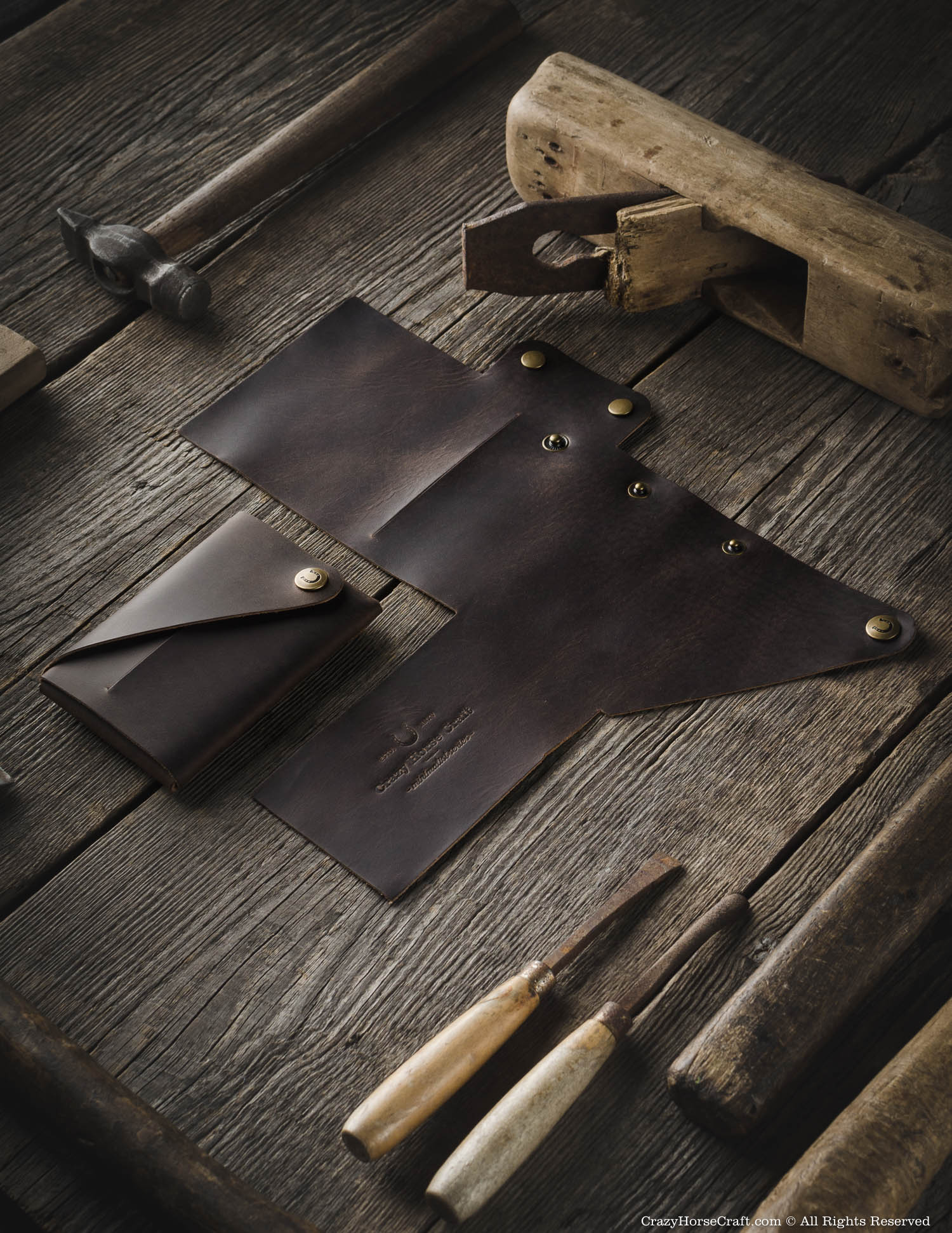 Minimalistic leather wallet/card holder | Wood Brown