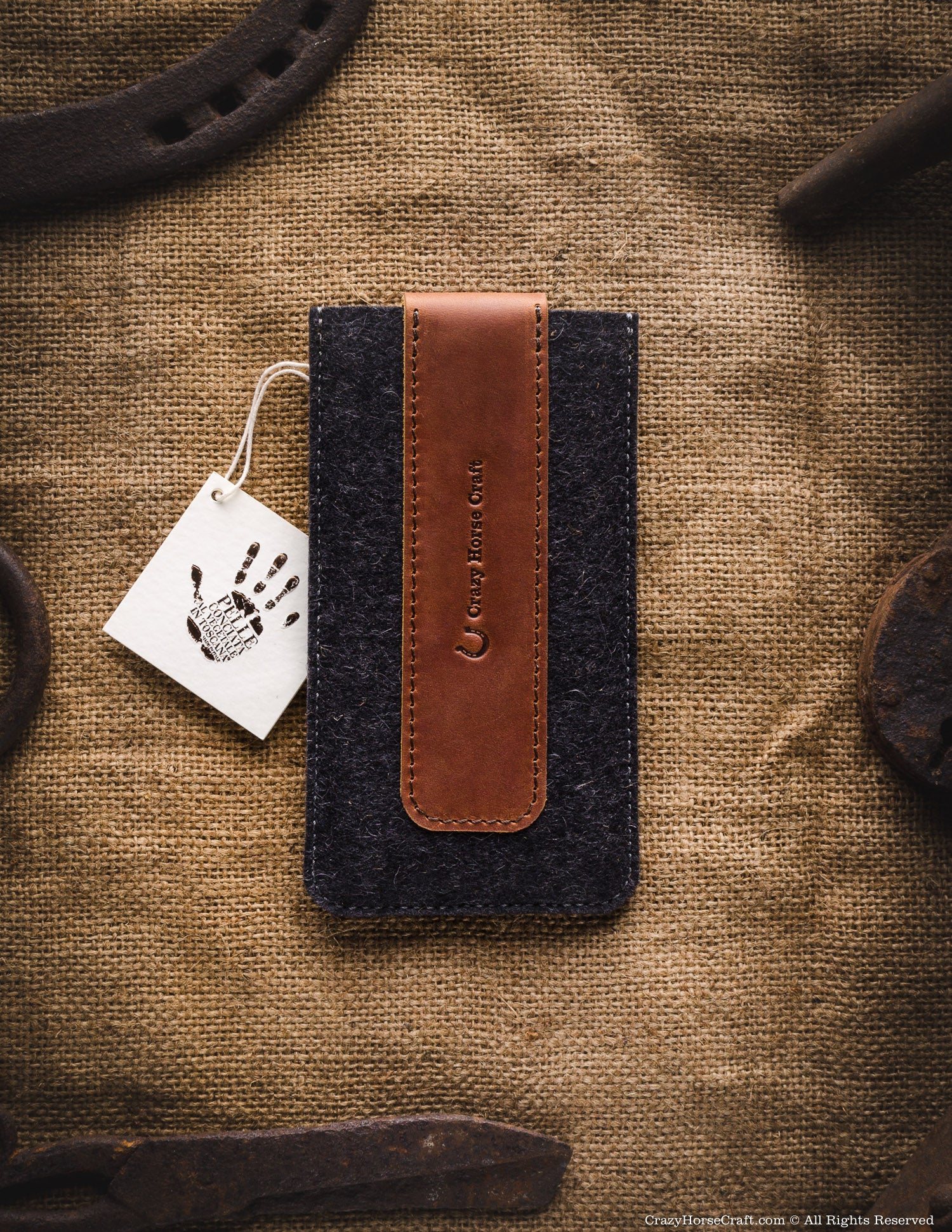 Wool Felt Phone Sleeve / Case | Classic Brown