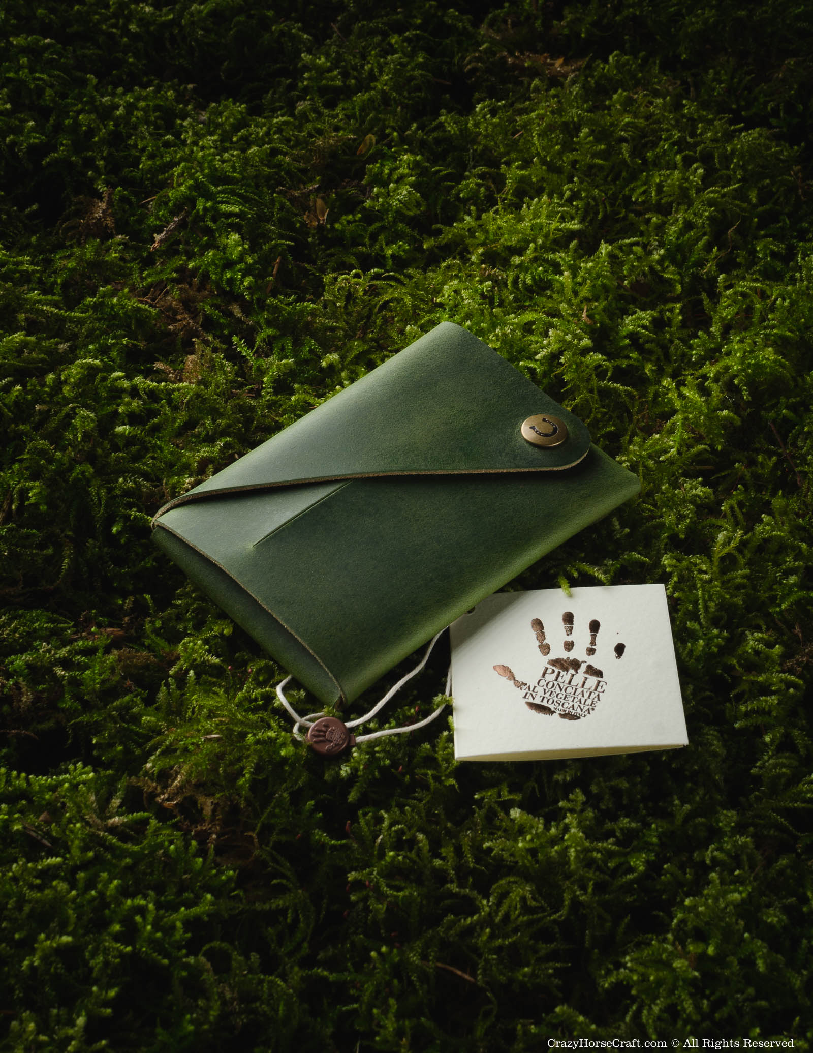 Minimalistisches Portemonnaie/Kartenetui aus Leder | Alpine Green