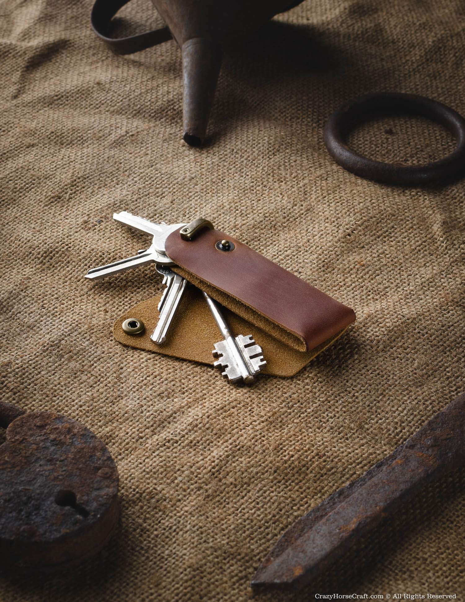 Minimalist Leather Key Organiser/Holder | Classic Brown