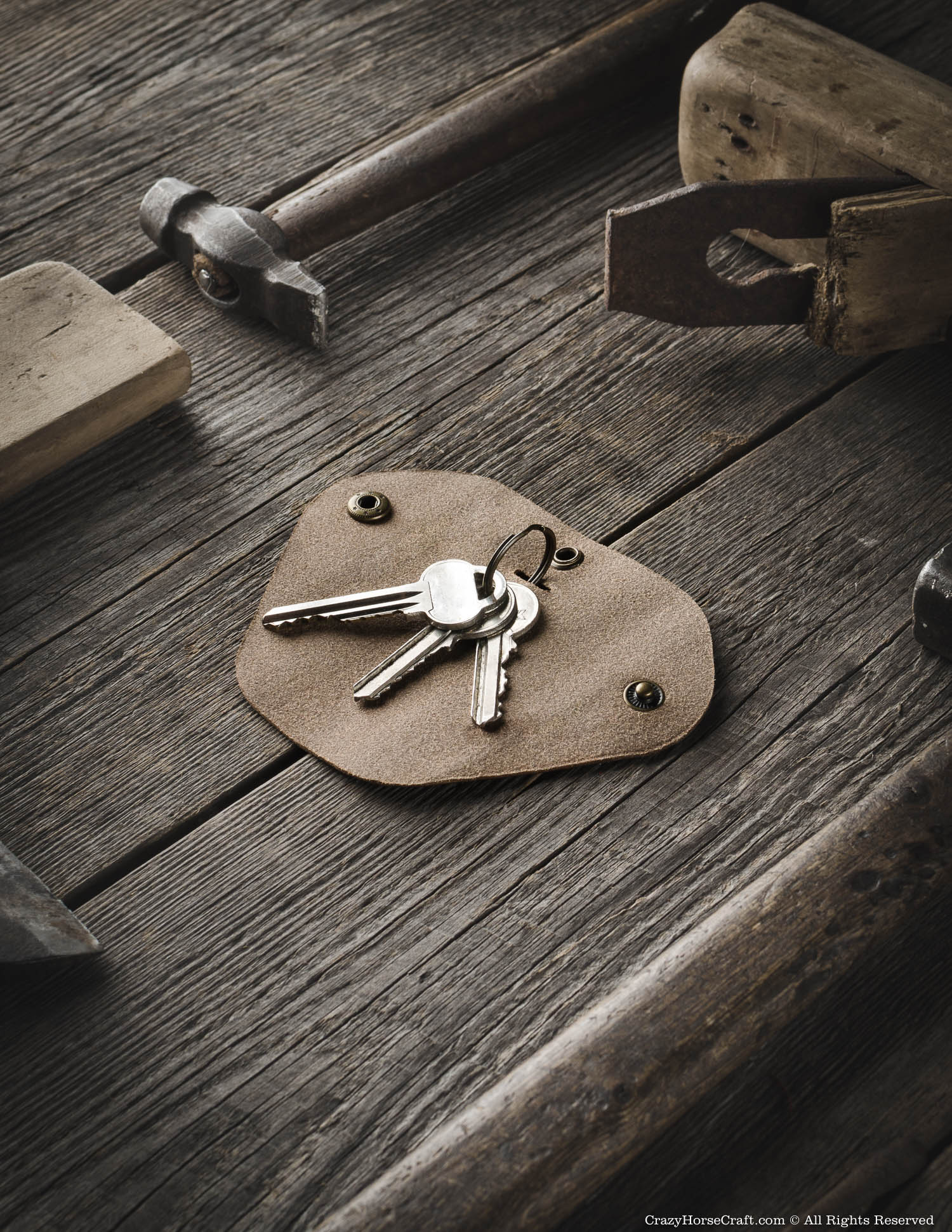 Leather Key Holder, Organizer | Wood Brown