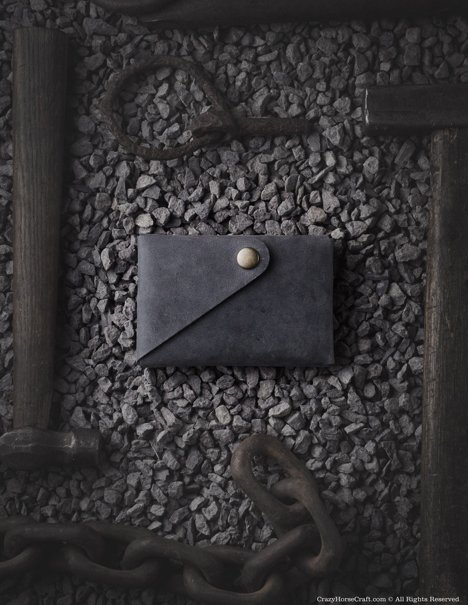 Minimalistisches Portemonnaie/Kartenetui aus Leder | Stone Grey