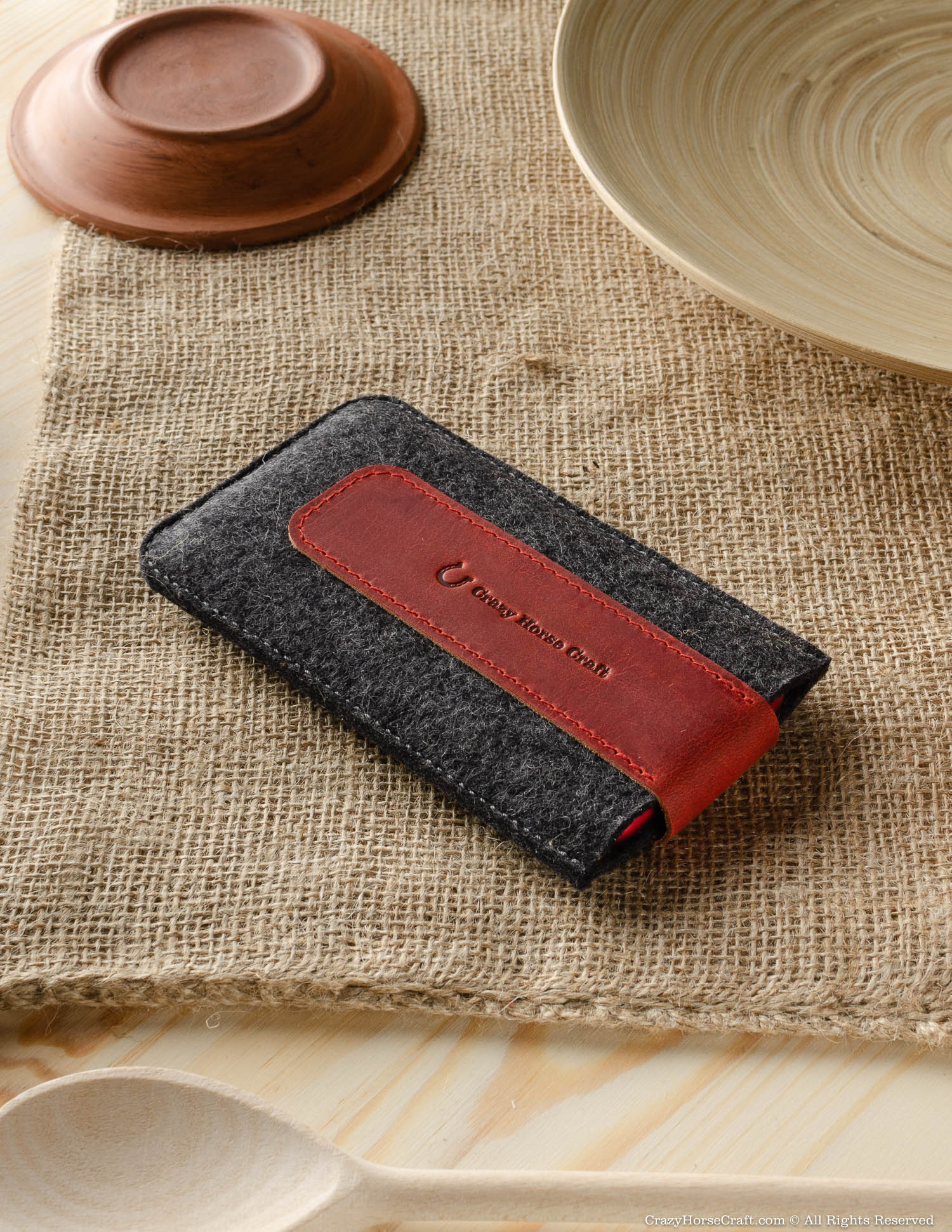 Wollfilz Handyhülle / Etui | Fragola Red