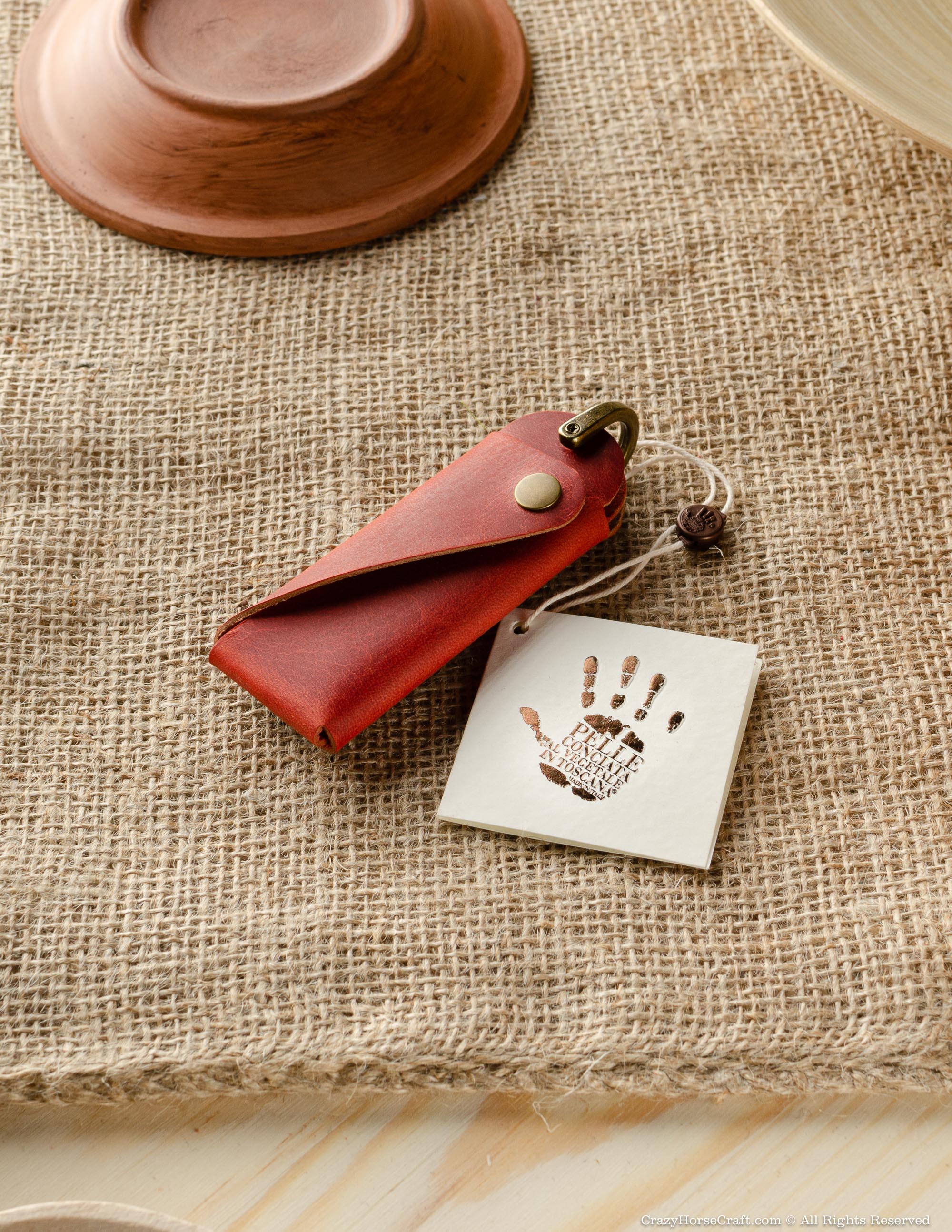 Minimalist Leather Key Organiser/Holder | Fragola Red