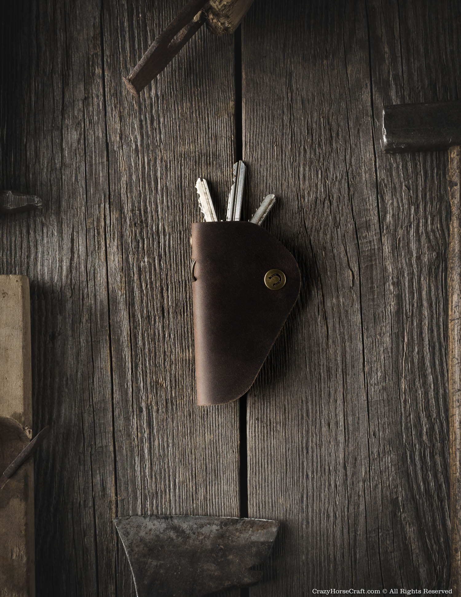 Leather Key Holder, Organizer | Wood Brown