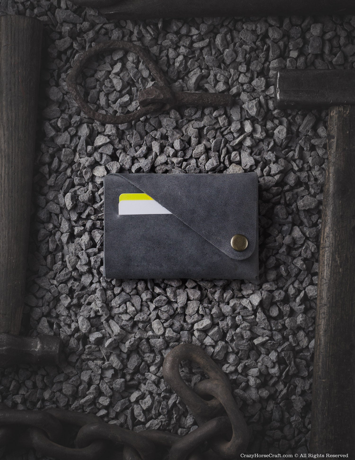 Minimalistisches Portemonnaie/Kartenetui aus Leder | Stone Grey