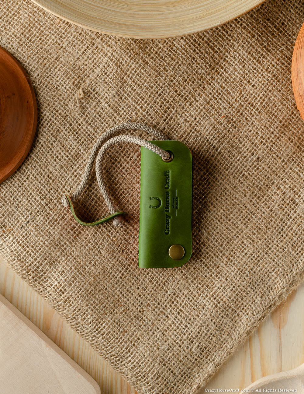 Leather Key Organiser & Holder | Alpine Green