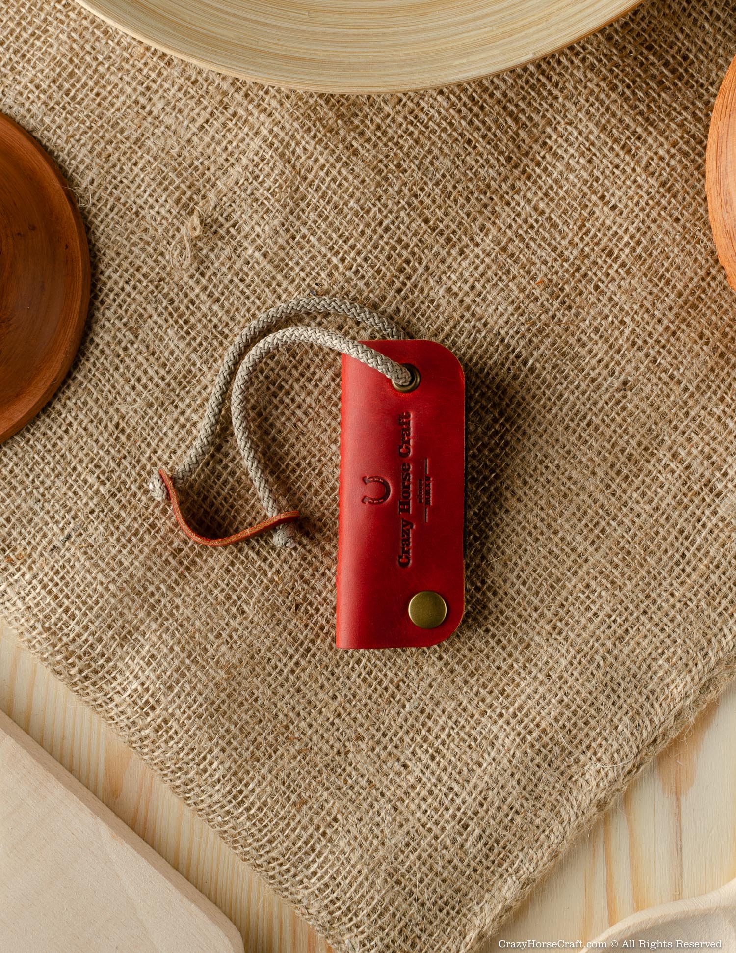 Leather Key Organiser & Holder | Fragola Red