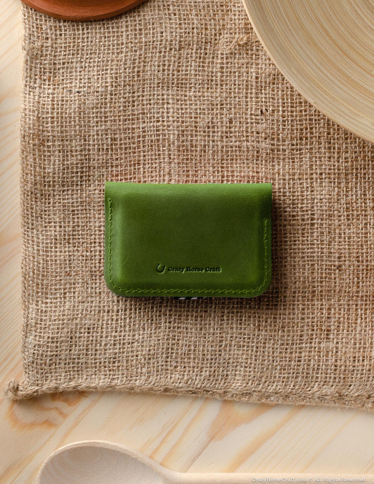 Leather Business & Credit Card Holder / Wallet | Alpine Green