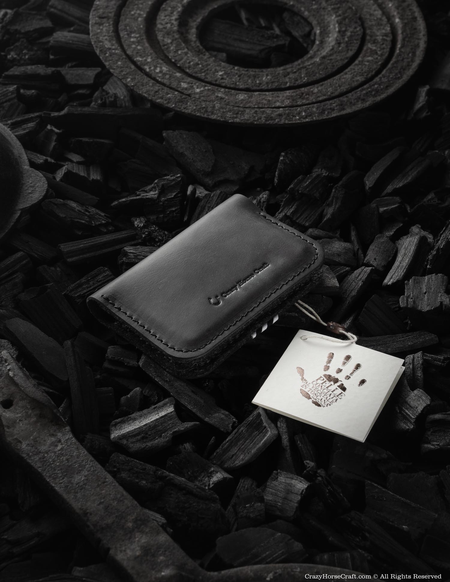 Leder Business & Kreditkartenhalter / Brieftasche | Carbon Black