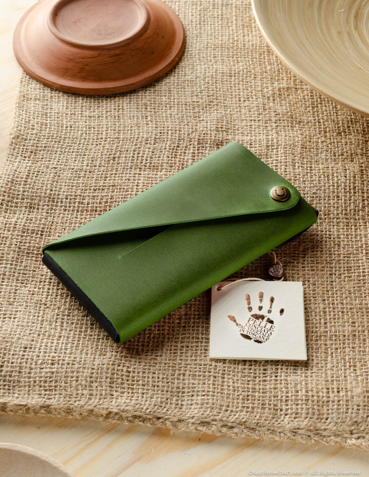 Minimalist Leather Wallet / Phone Case | Alpine Green