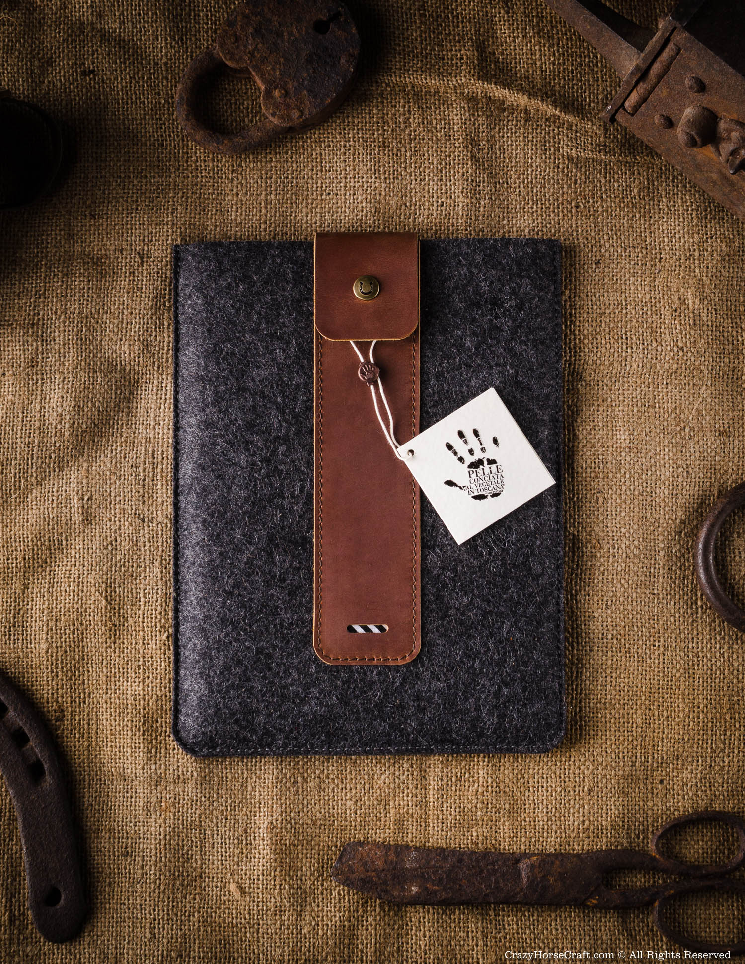 iPad-Hülle aus Wollfilz | Classic Brown
