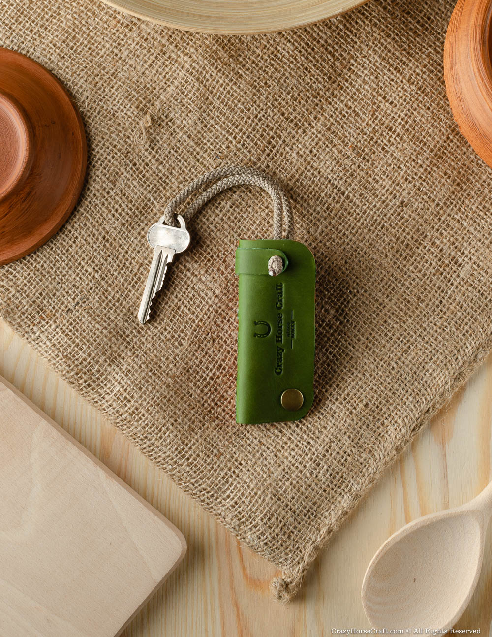 Leather Key Organiser & Holder | Alpine Green