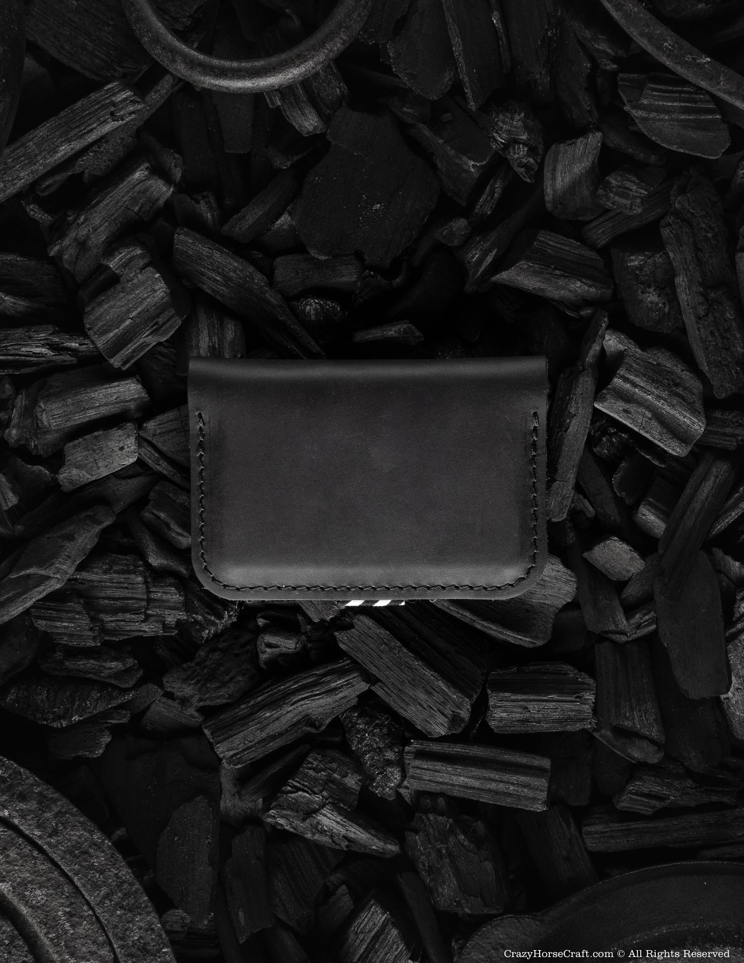 Leder Business & Kreditkartenhalter / Brieftasche | Carbon Black