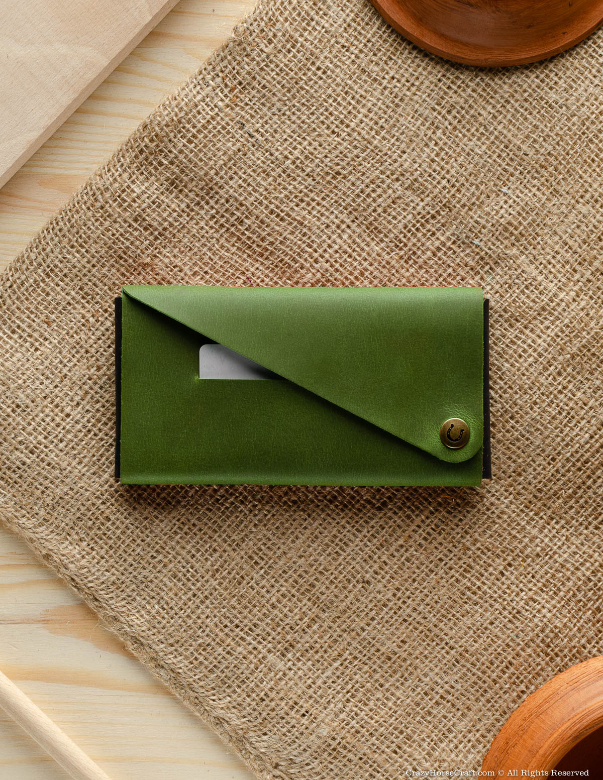 Minimalist Leather Wallet / Phone Case | Alpine Green