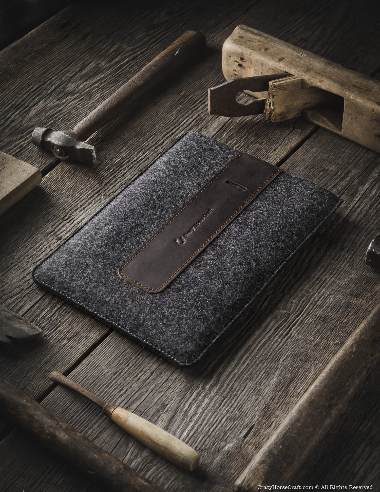 Wool Felt iPad Sleeve | Wood Brown