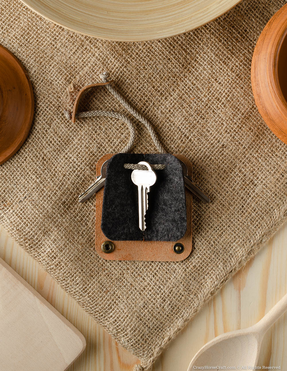 Leather Key Organiser & Holder | Alpine Green