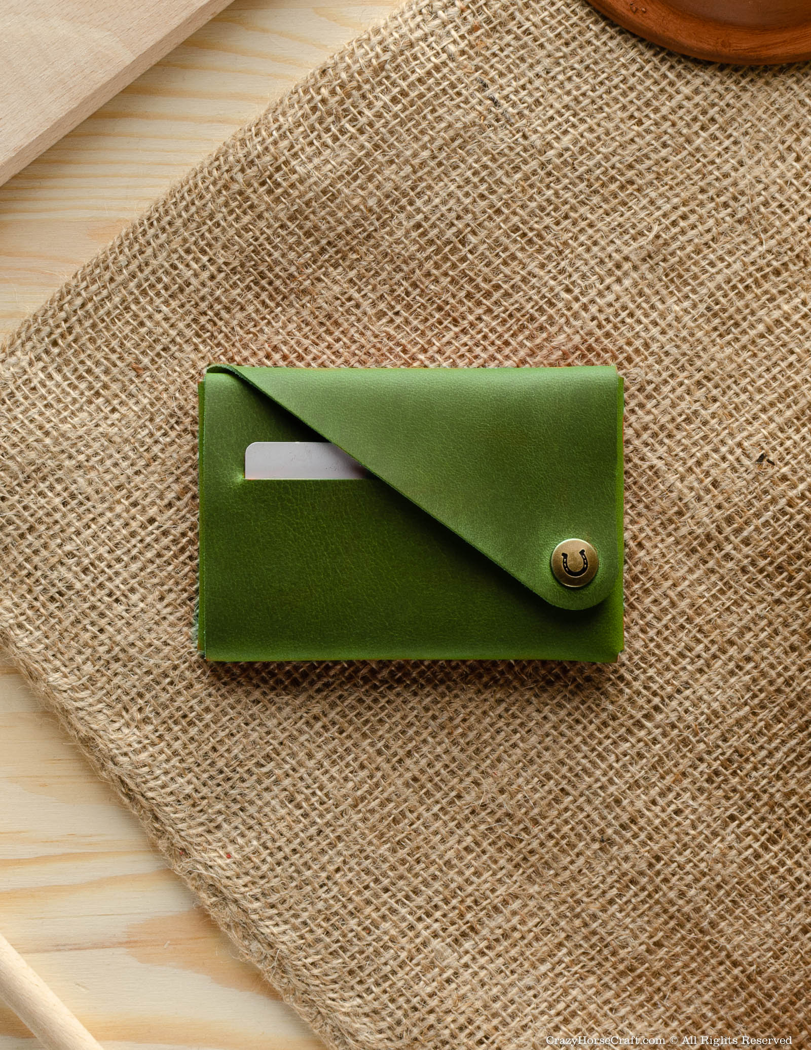Minimalistisches Portemonnaie/Kartenetui aus Leder | Alpine Green