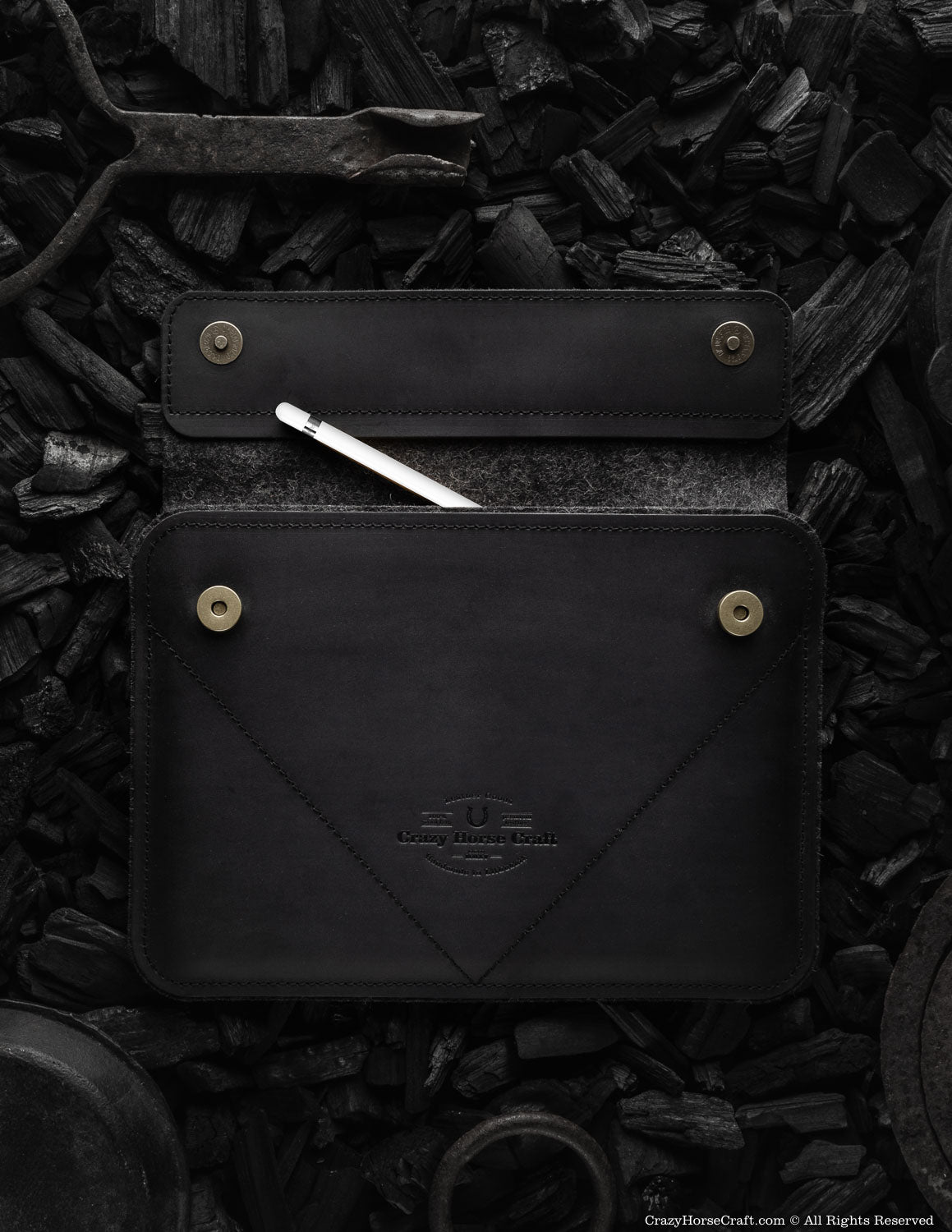 Leder iPad Pro/Air Tasche | Carbon Black
