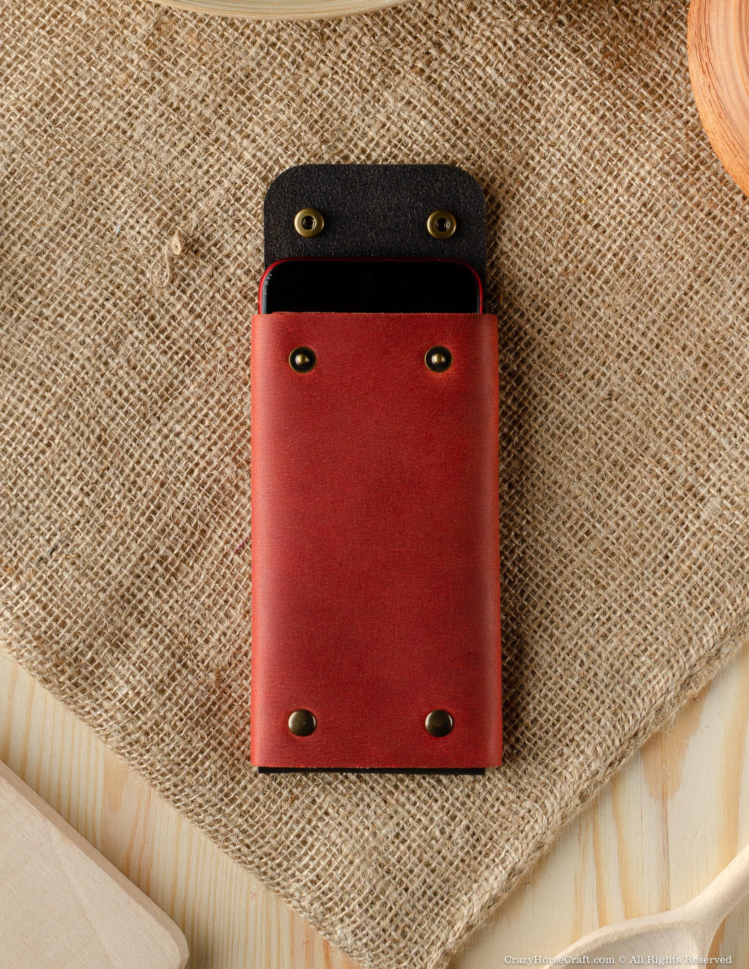 Minimalist Phone case / wallet | Fragola Red