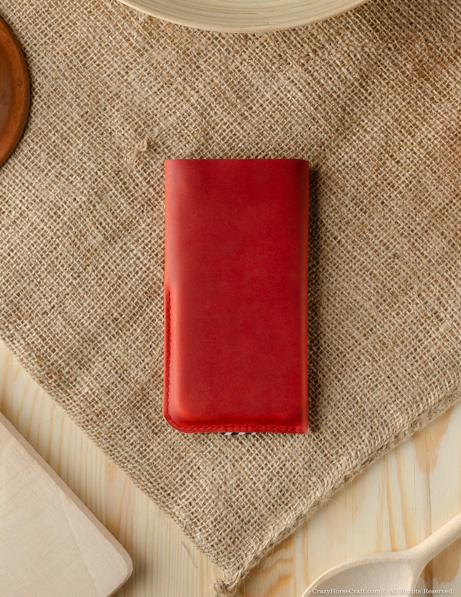 Leather Phone Case/Wallet with Card Pocket | Fragola Red