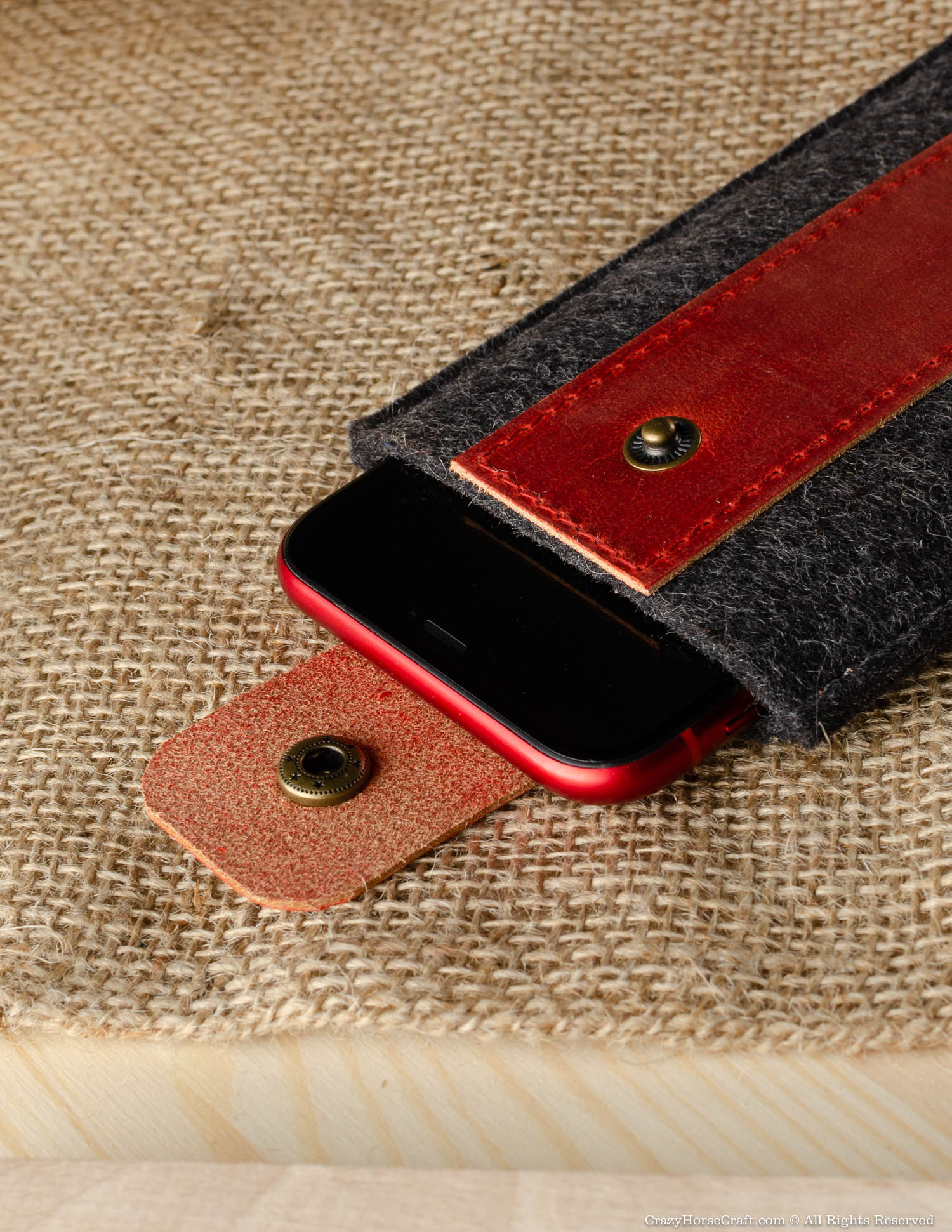 Wollfilz Handyhülle / Etui | Fragola Red