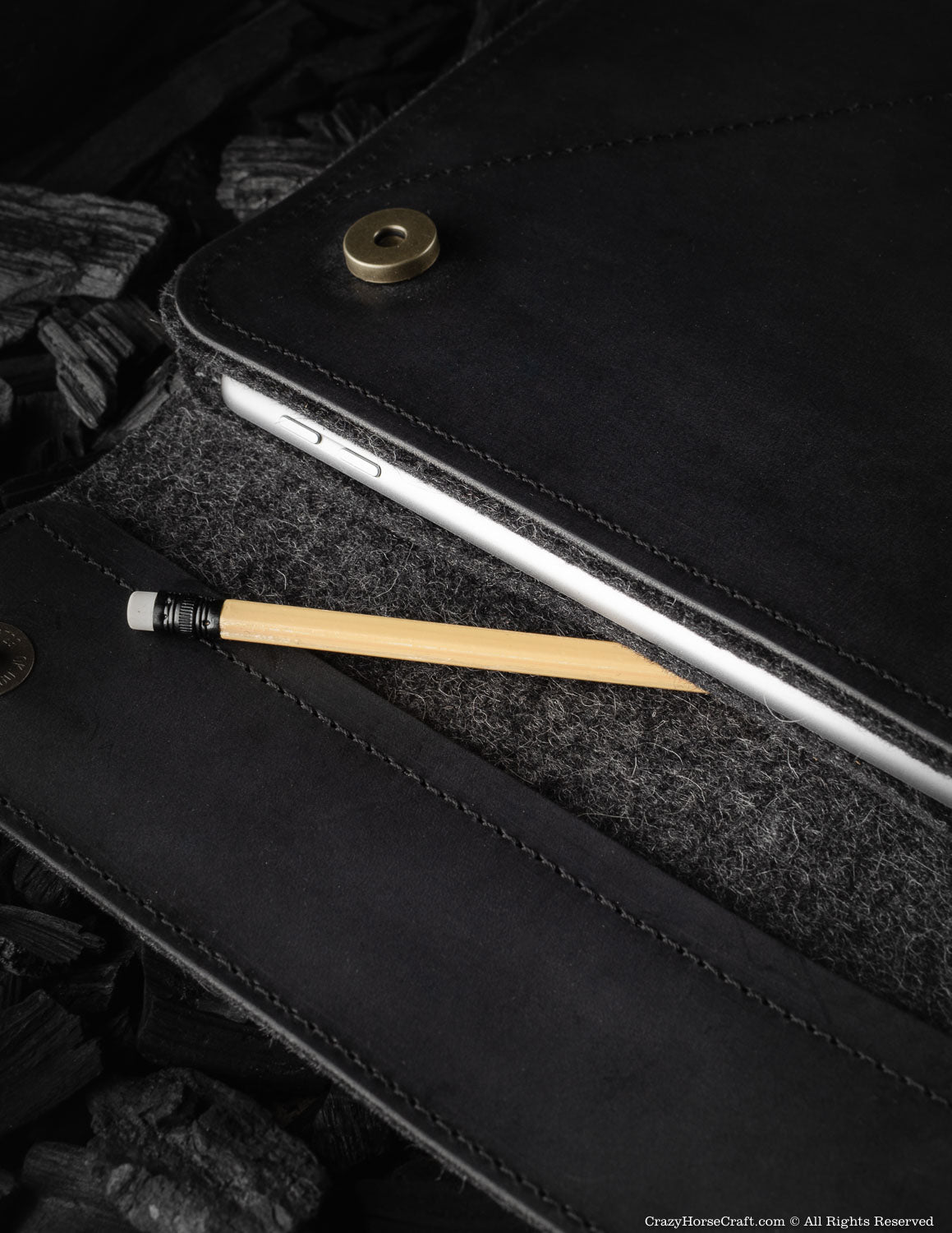 Leder iPad Pro/Air Tasche | Carbon Black