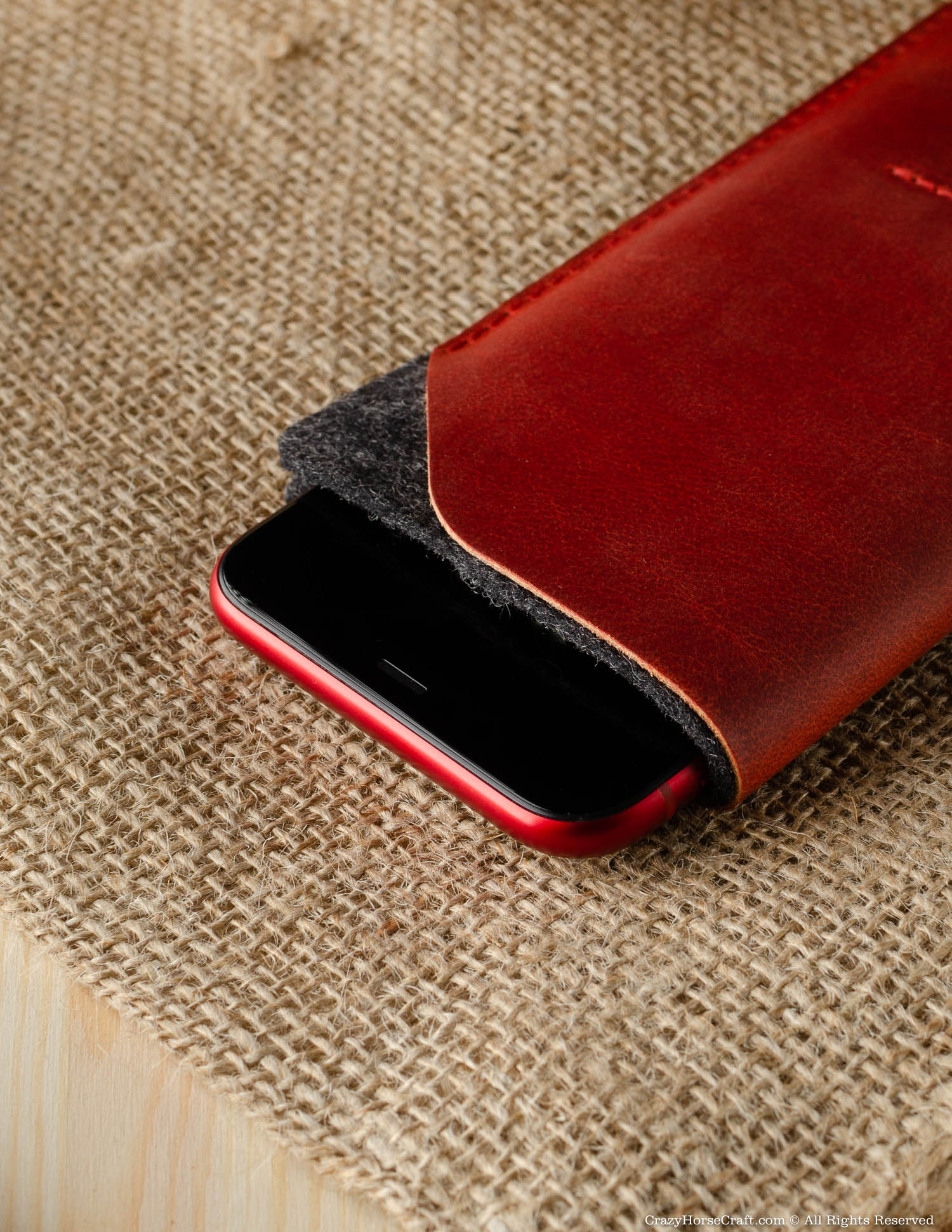 Leder Handytasche / Geldbörse mit Kartenfächern | Fragola Red