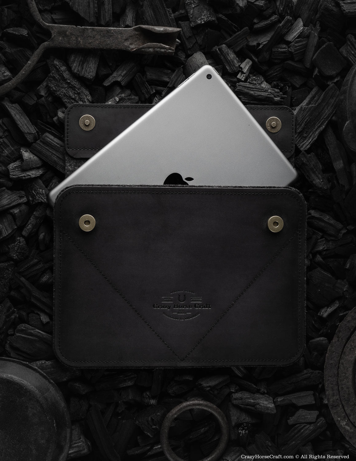 Leder iPad Pro/Air Tasche | Carbon Black